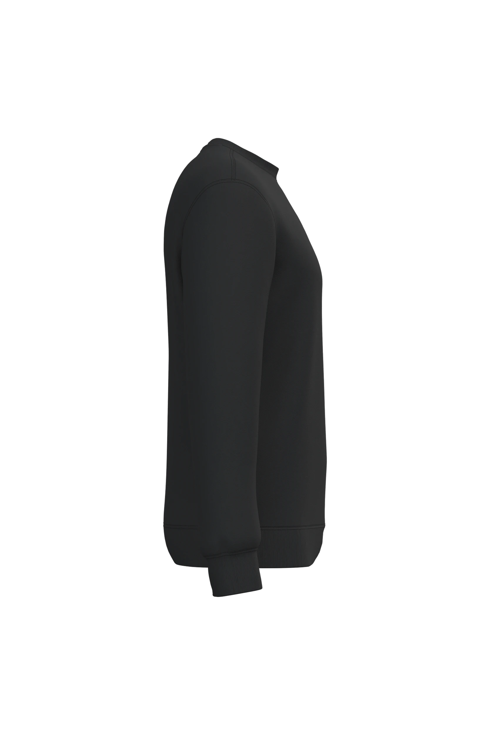 Sweat-shirt recyclé col rond unisexe noir