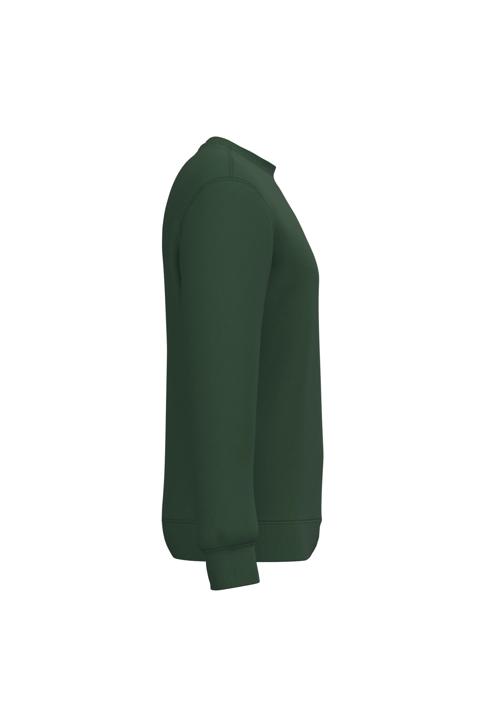 Sweat-shirt recyclé col rond unisexe vert forêt