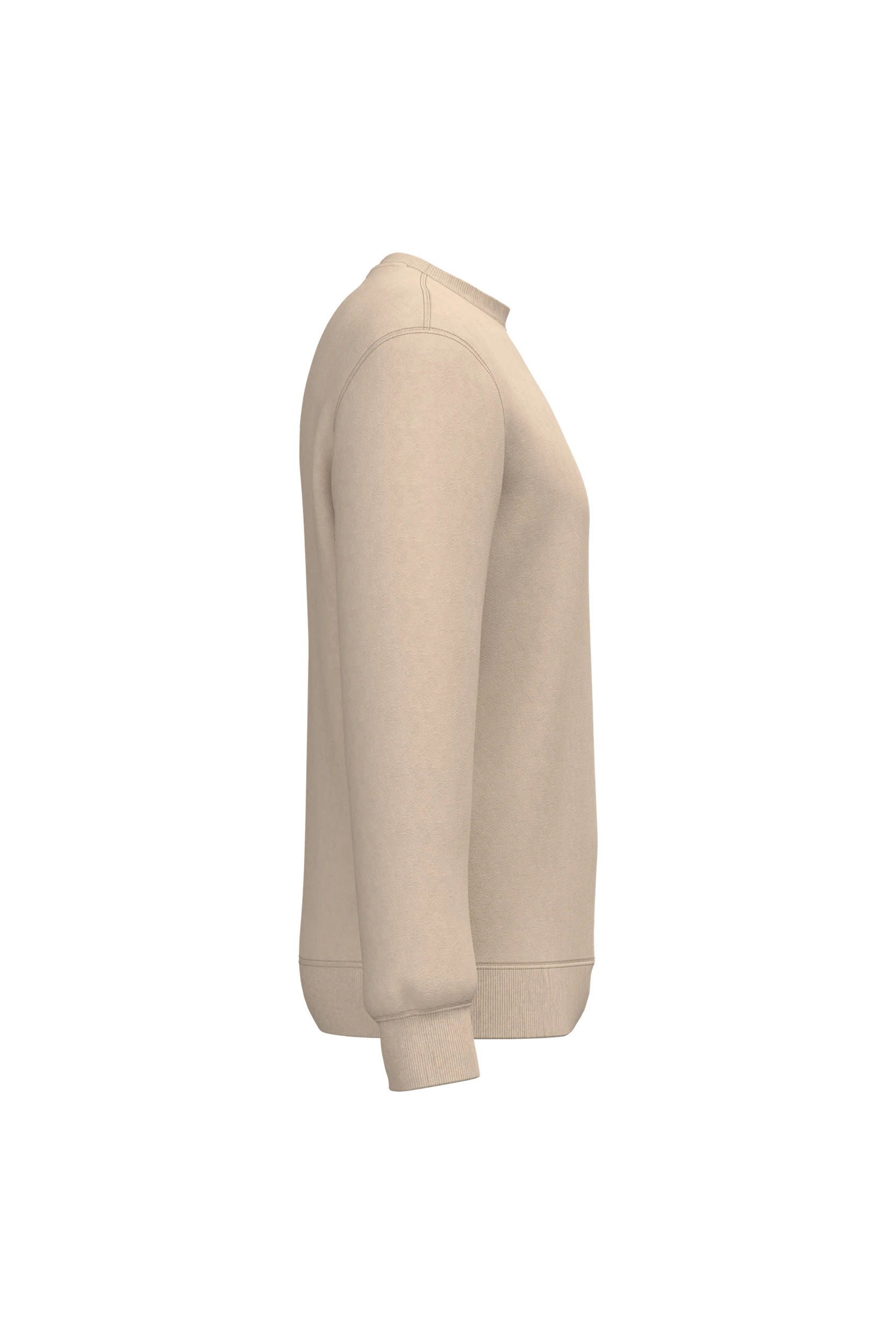 Sweat-shirt recyclé col rond unisexe sable