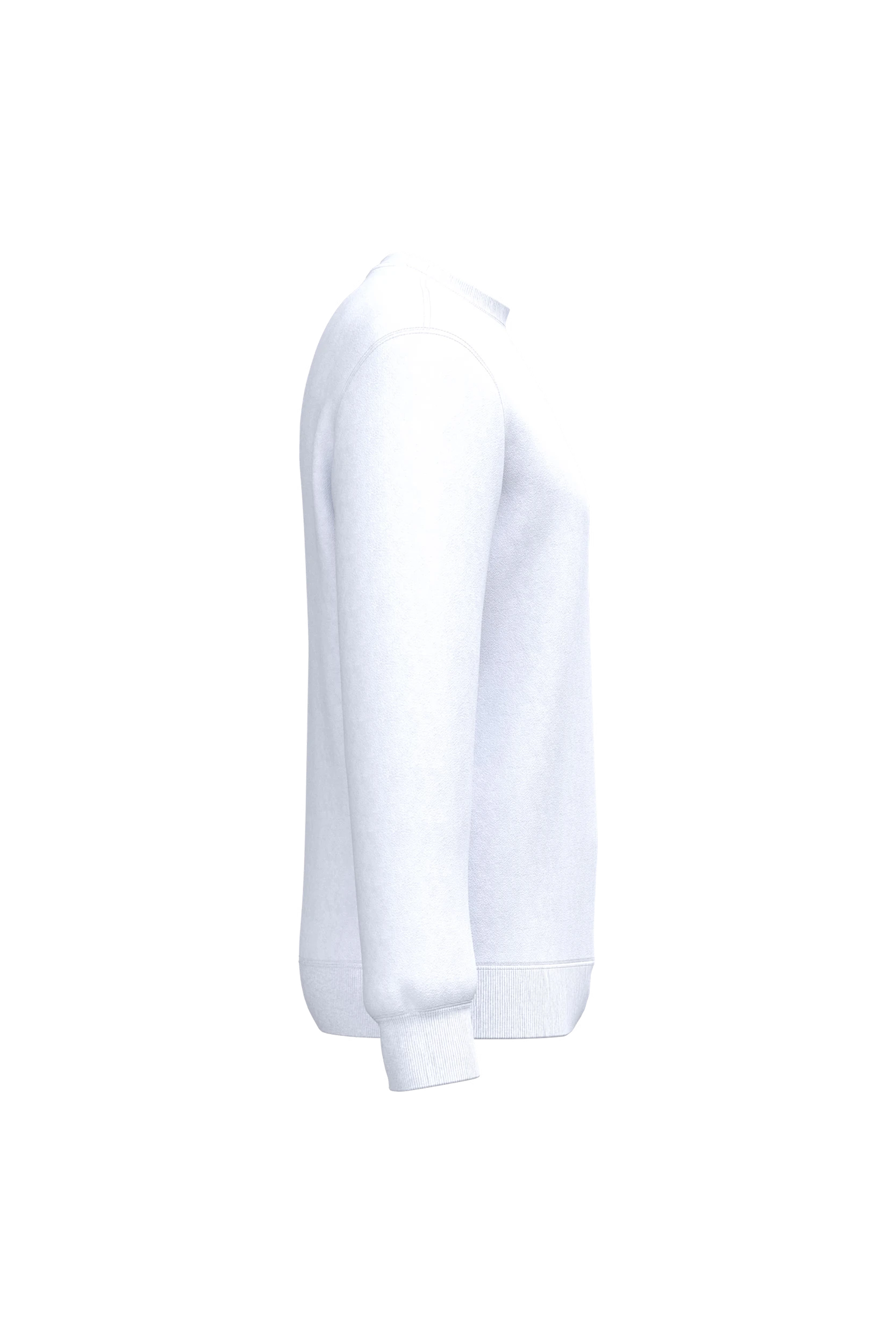 Sweat-shirt recyclé col rond unisexe blanc