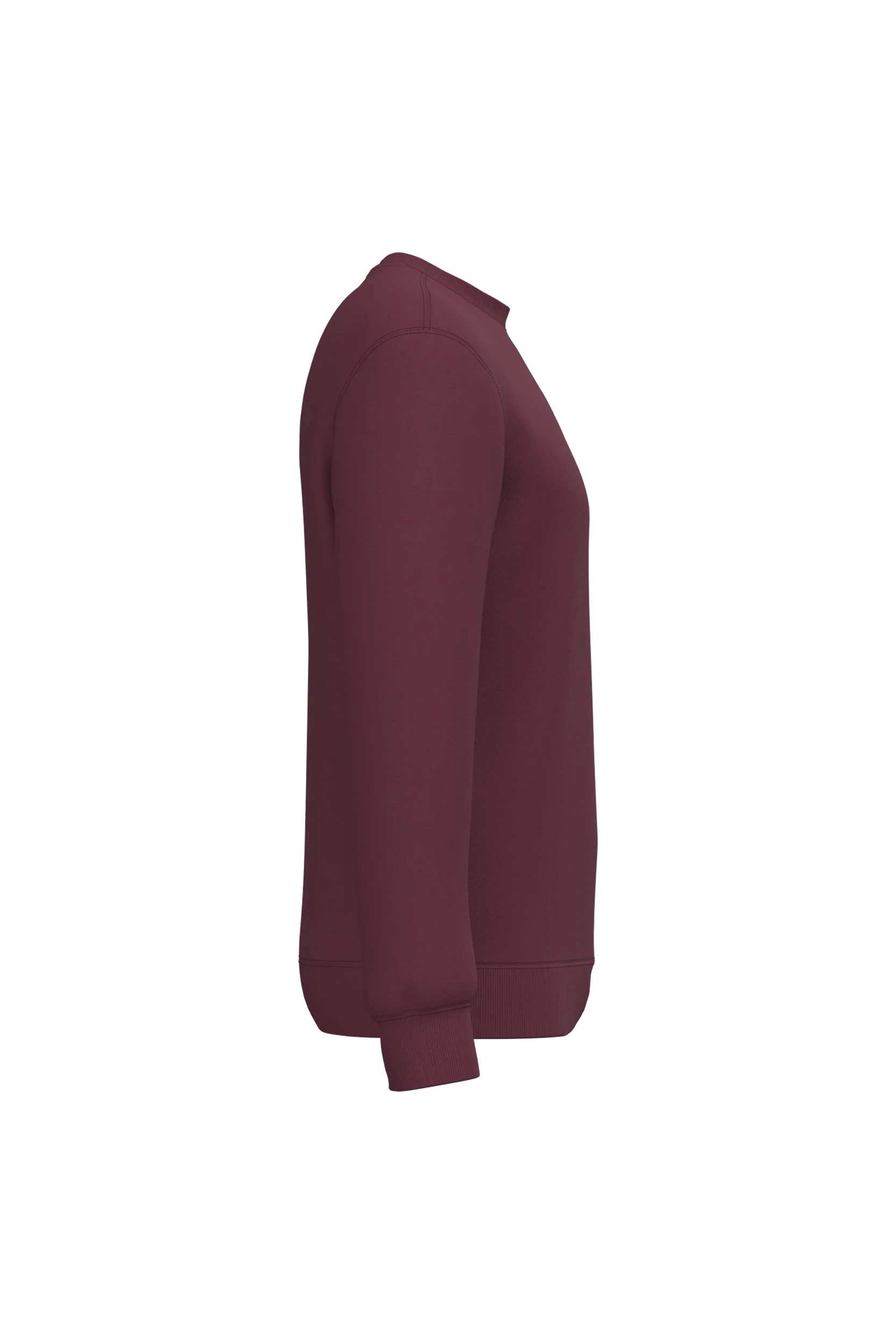 Sweat-shirt recyclé col rond unisexe bordeaux