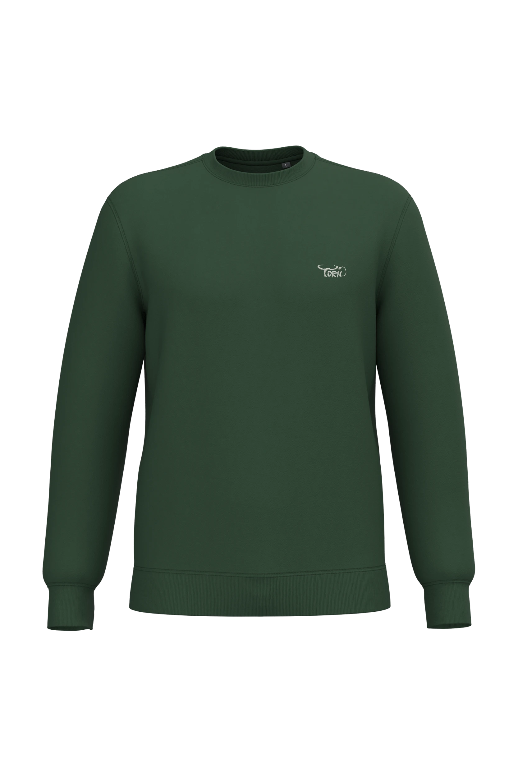 Sweat-shirt recyclé col rond unisexe vert forêt
