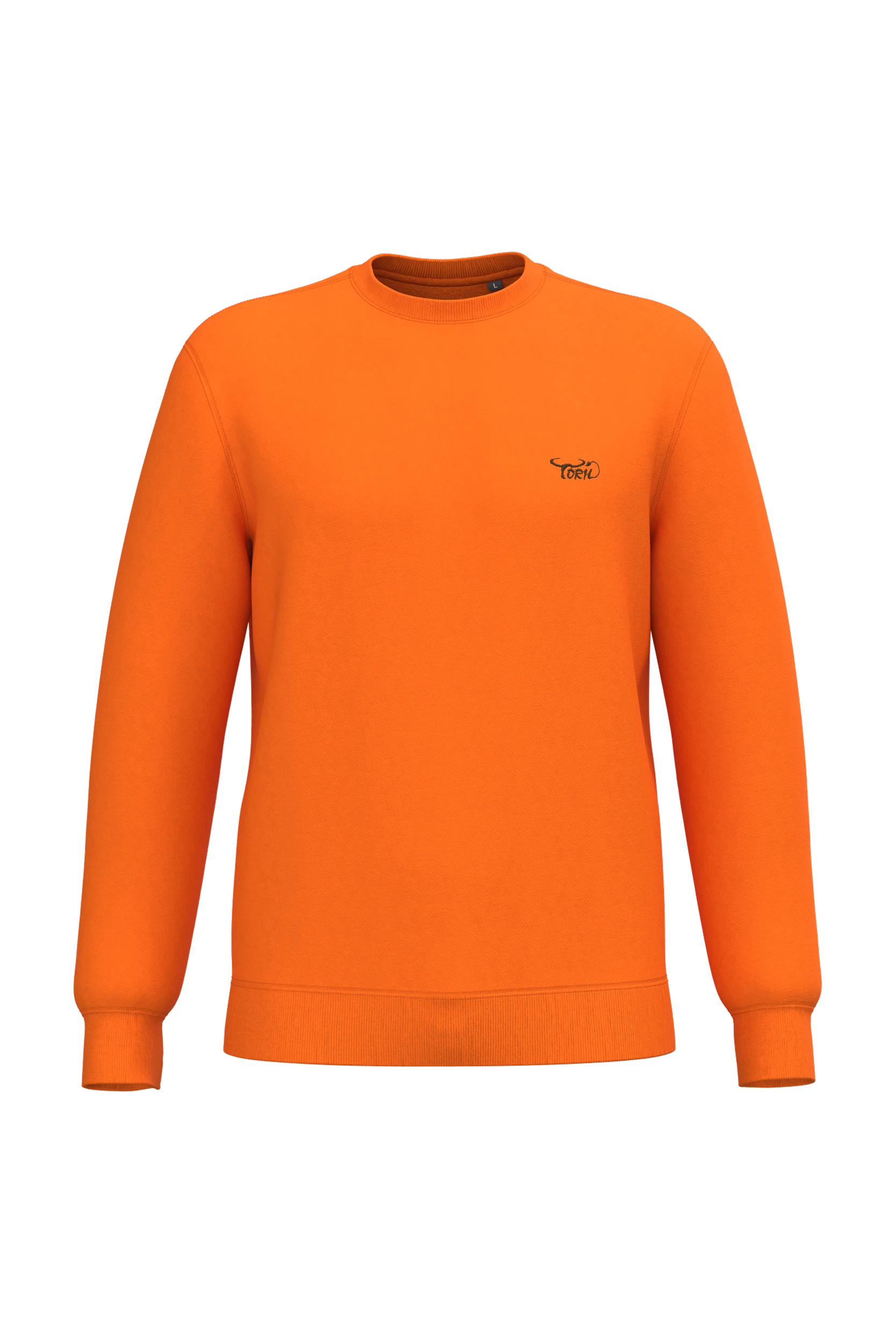 Sweat-shirt recyclé col rond unisexe orange