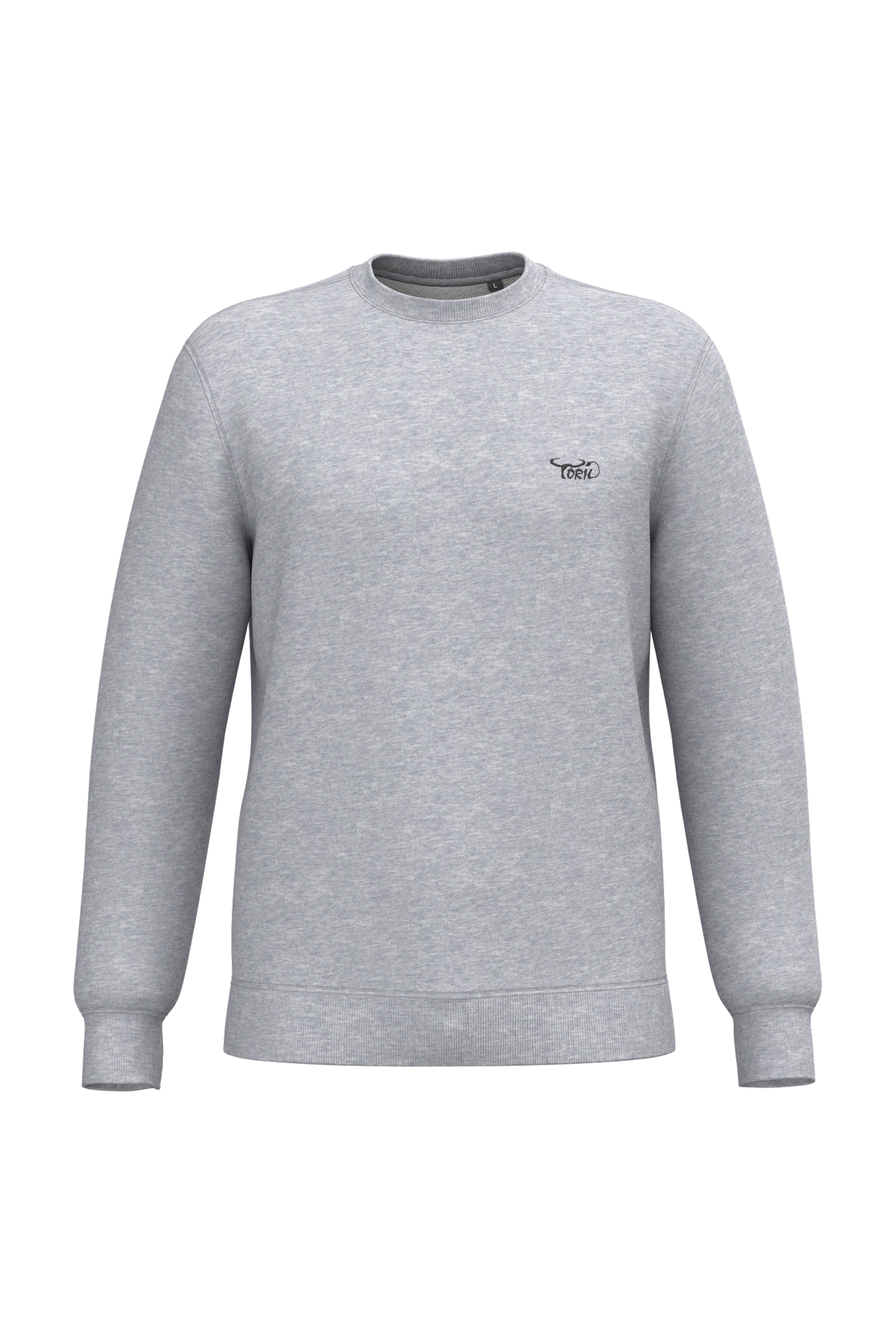 Sweat-shirt recyclé col rond unisexe gris