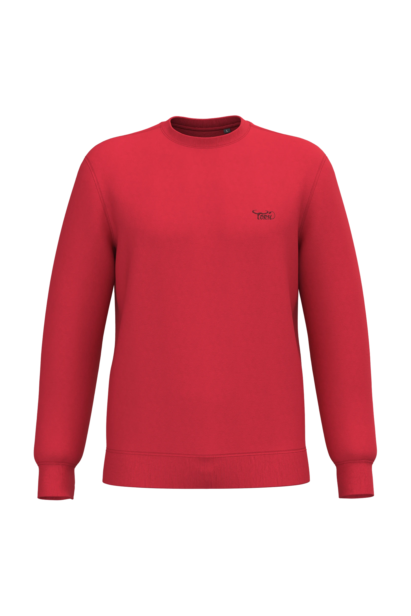 Sweat-shirt recyclé col rond unisexe rouge