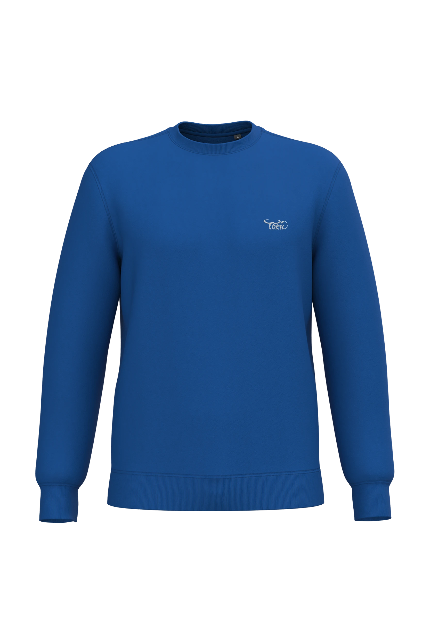 Sweat-shirt recyclé col rond unisexe bleu