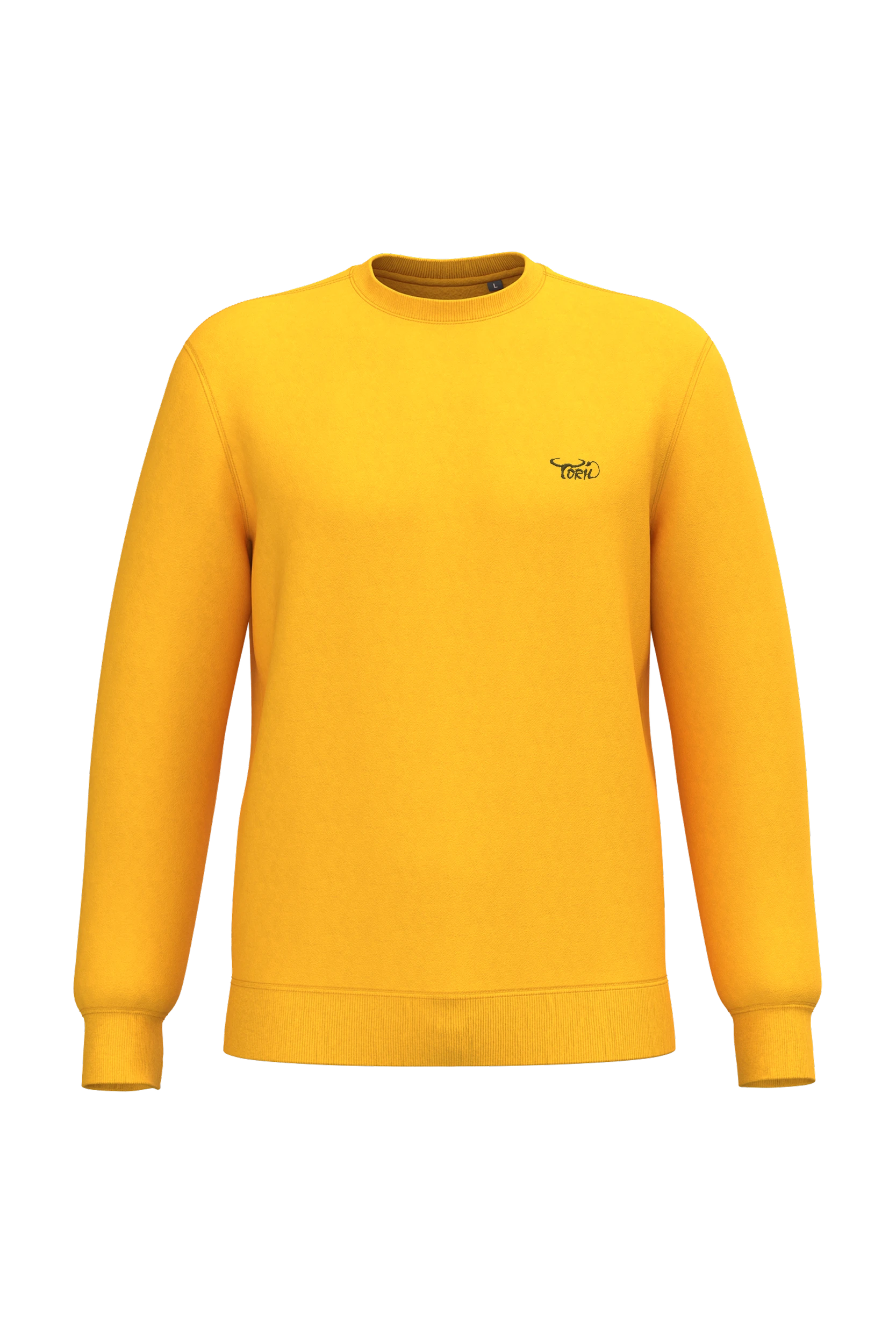 Sweat-shirt recyclé col rond unisexe jaune