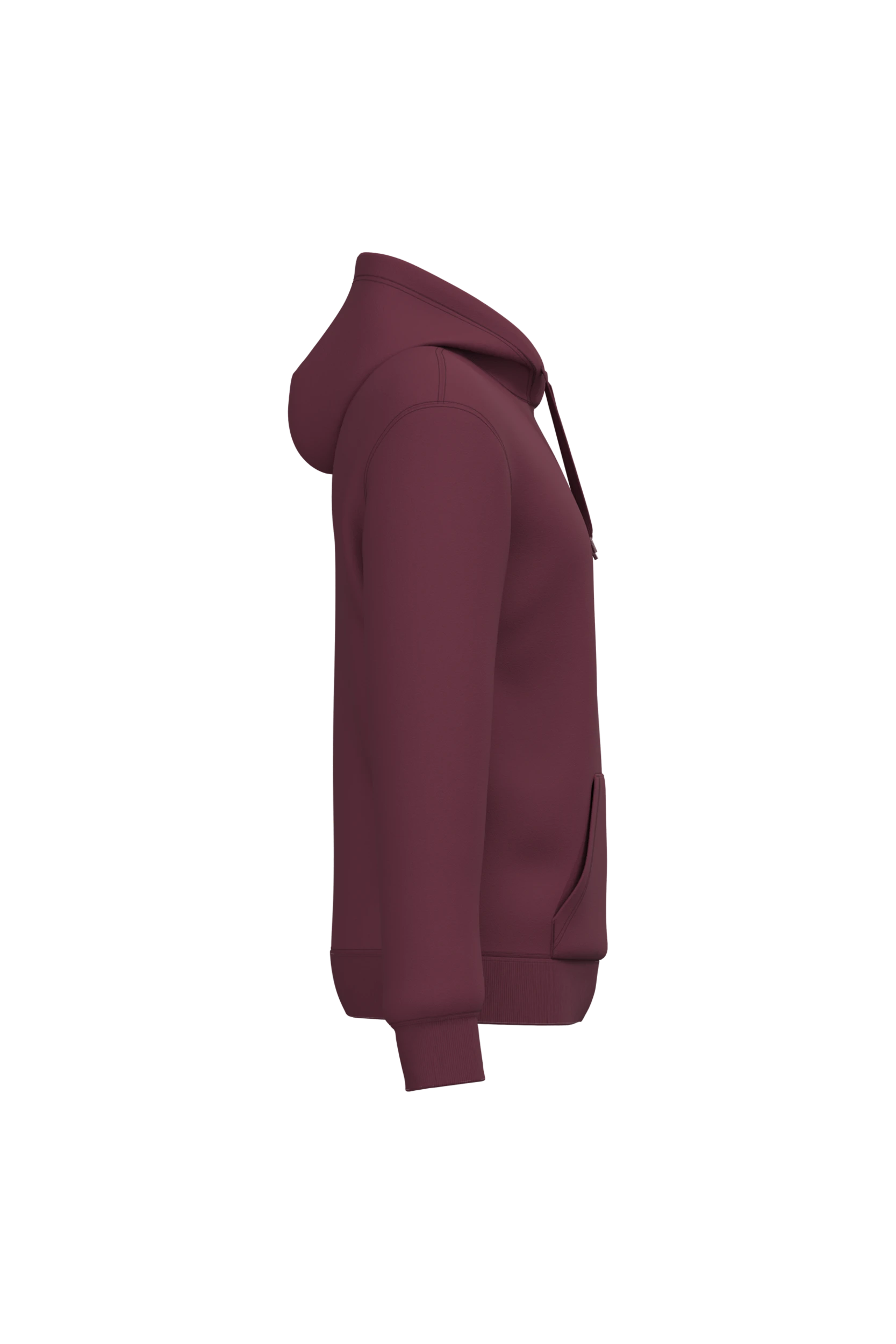 Sweat-shirt recyclé à capuche unisexe bordeaux