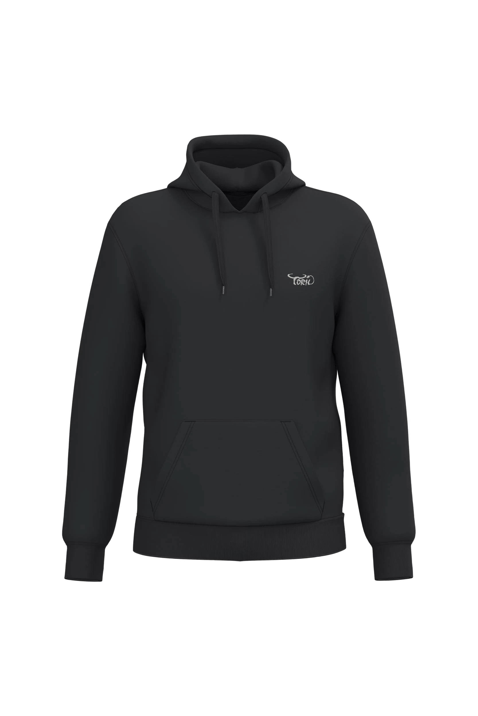 Sweat-shirt recyclé à capuche unisexe noir