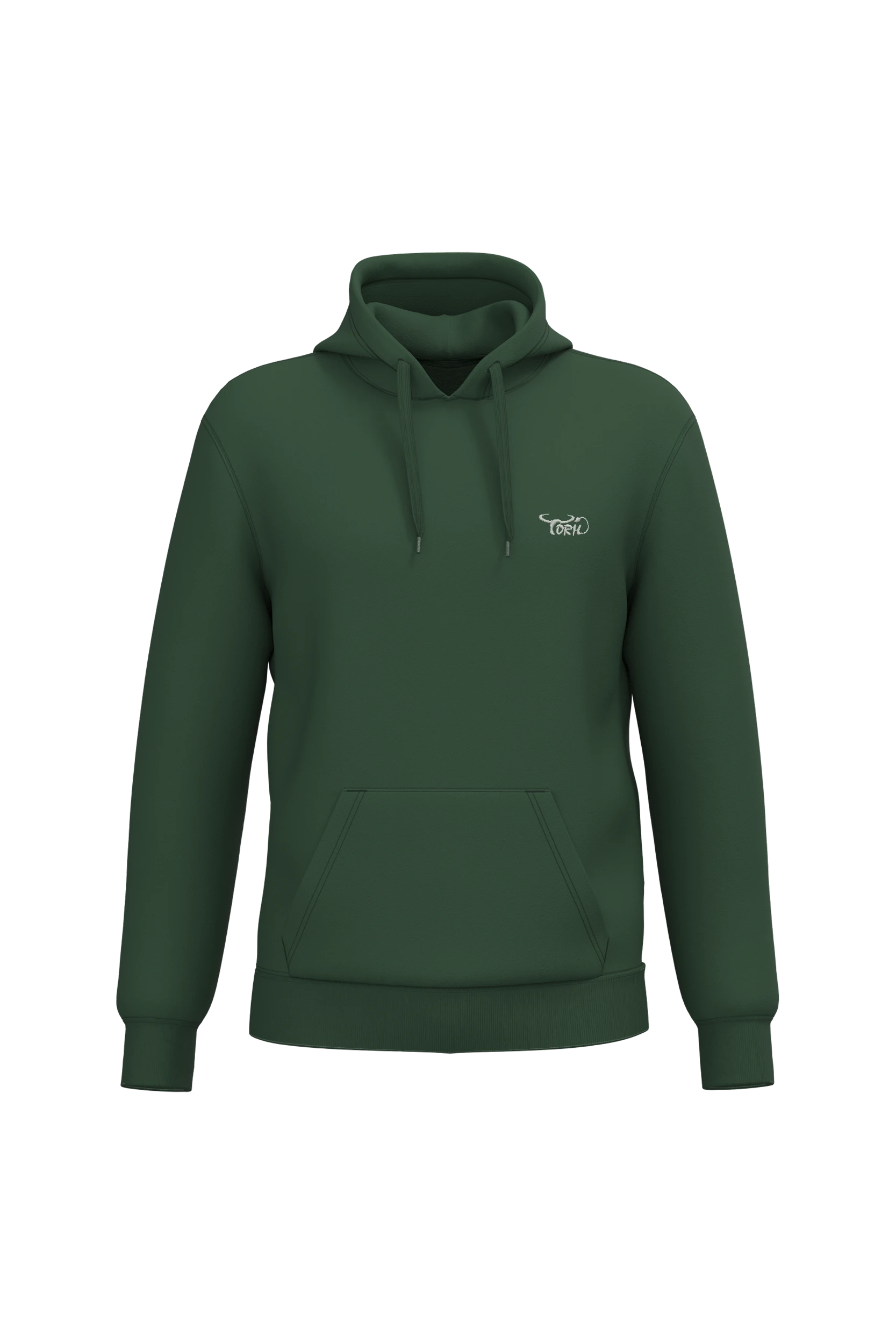 Sweat-shirt recyclé à capuche unisexe vert forêt