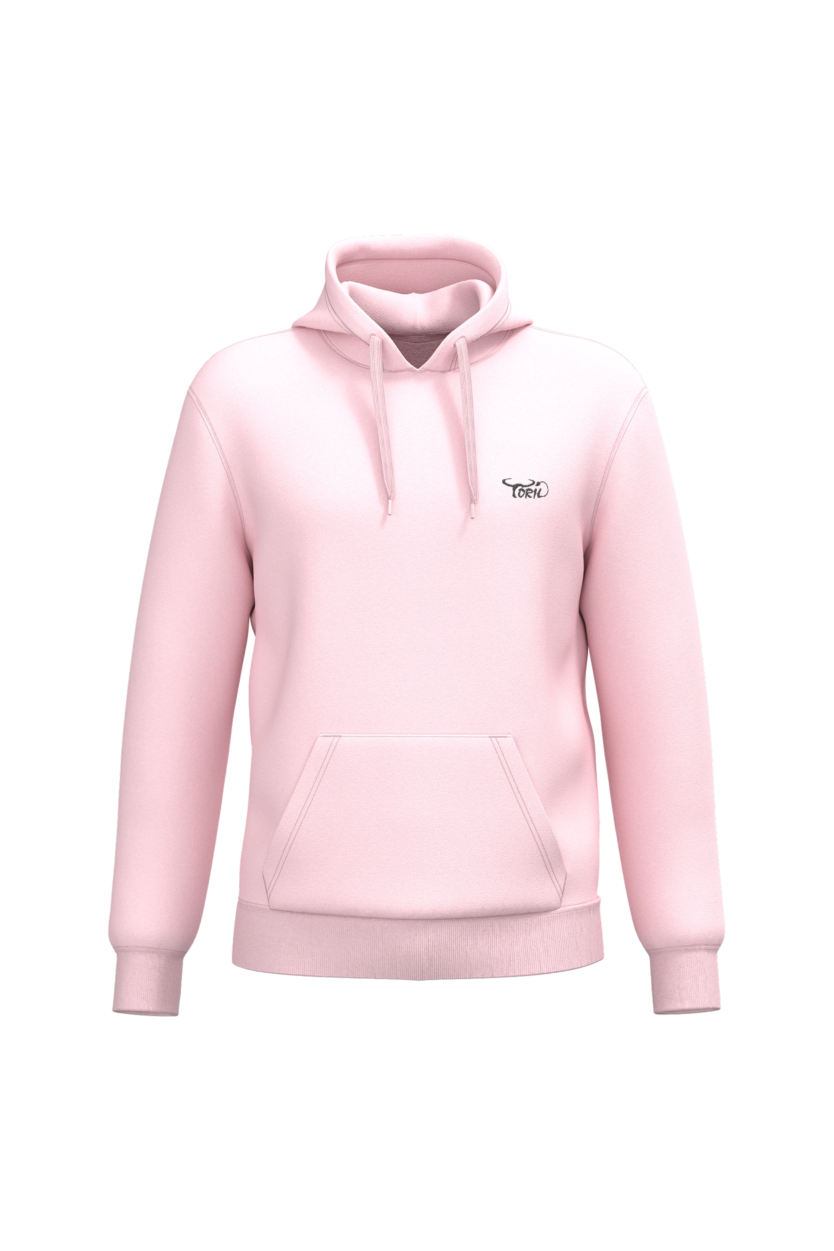 Sweat-shirt recyclé à capuche unisexe rose pâle