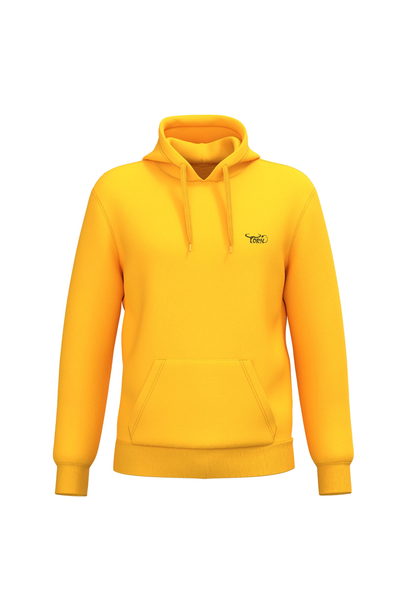 Sweat-shirt recyclé à capuche unisexe jaune