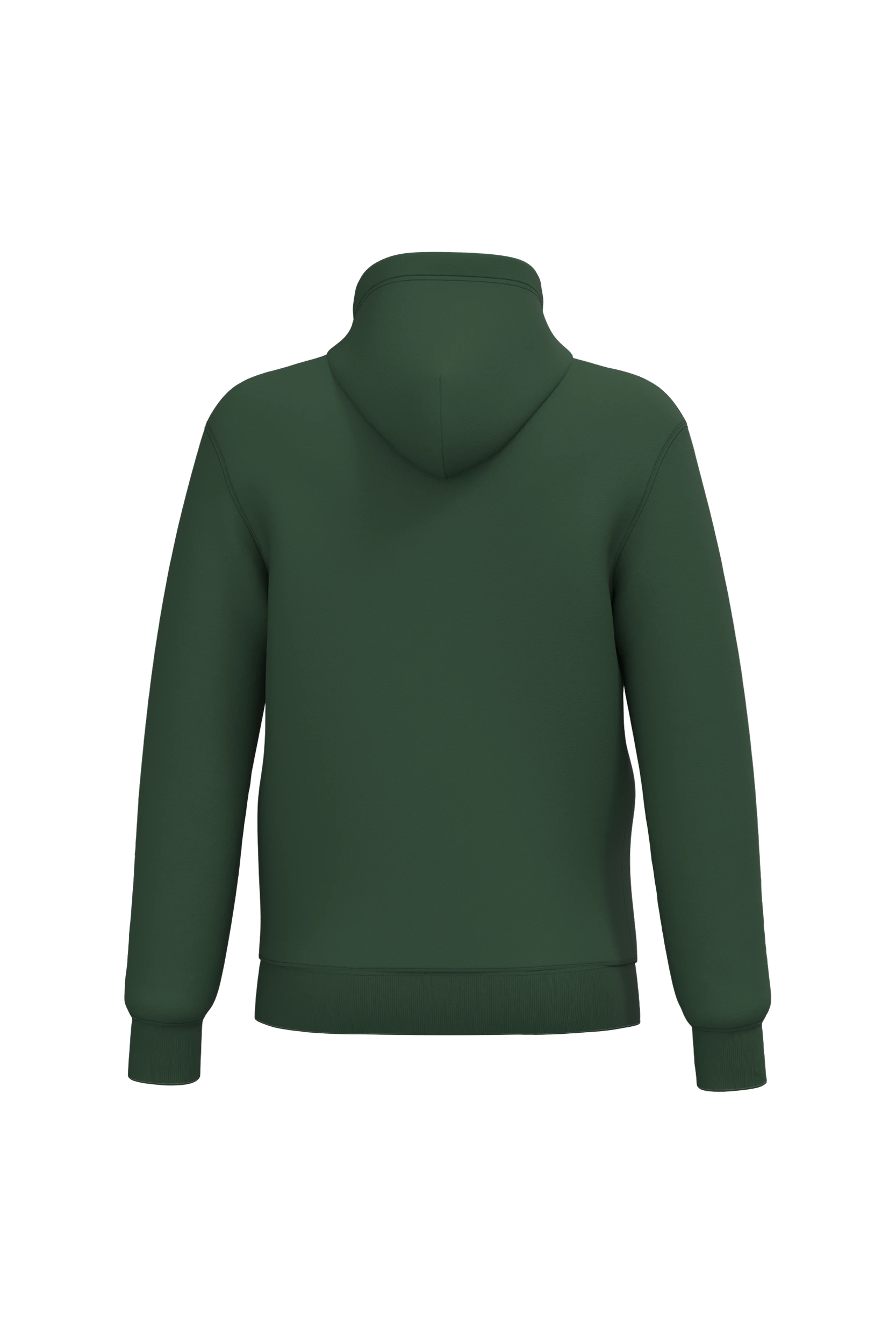 Sweat-shirt recyclé zippé à capuche unisexe vert forêt
