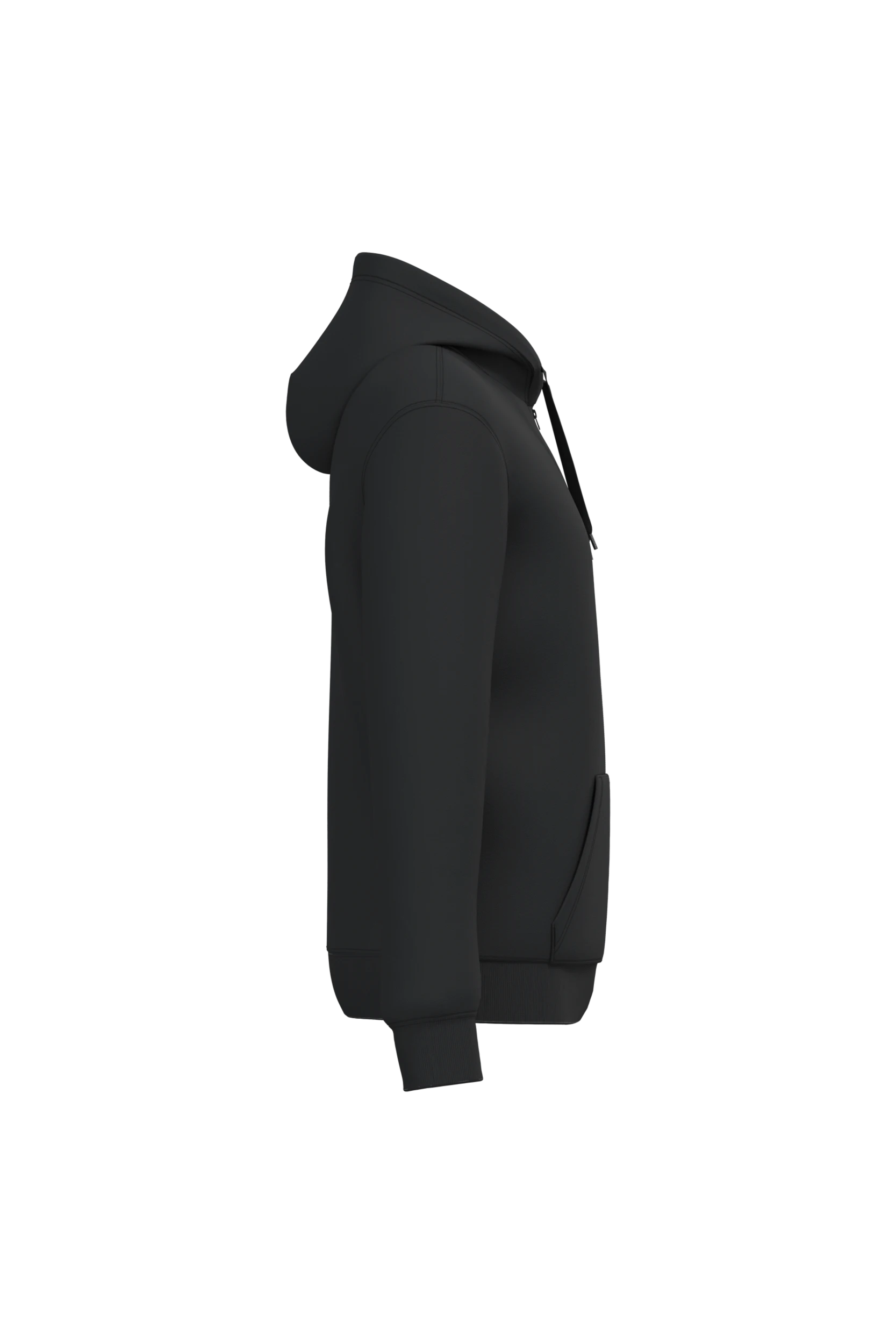 Sweat-shirt recyclé zippé à capuche unisexe noir