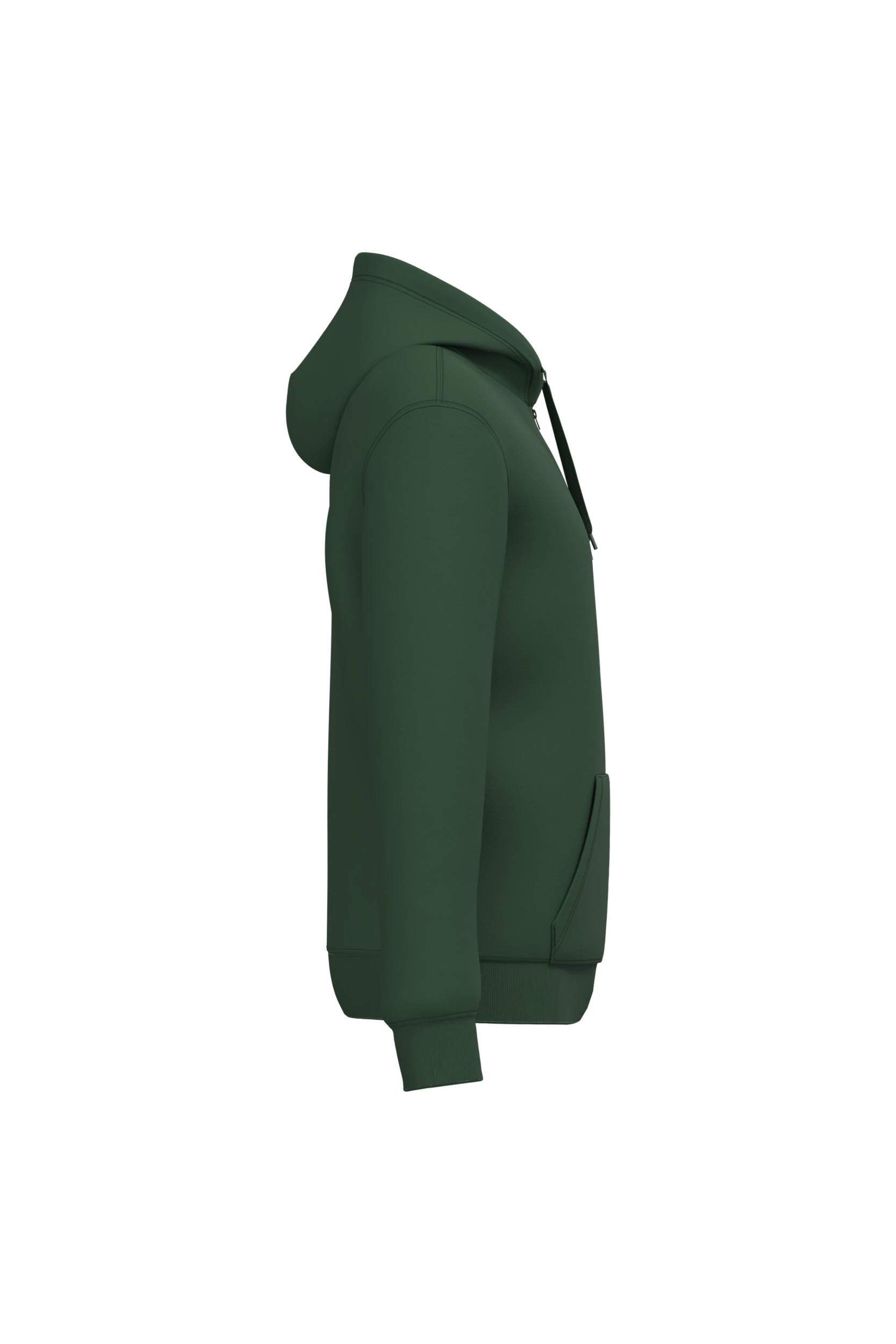 Sweat-shirt recyclé zippé à capuche unisexe vert forêt