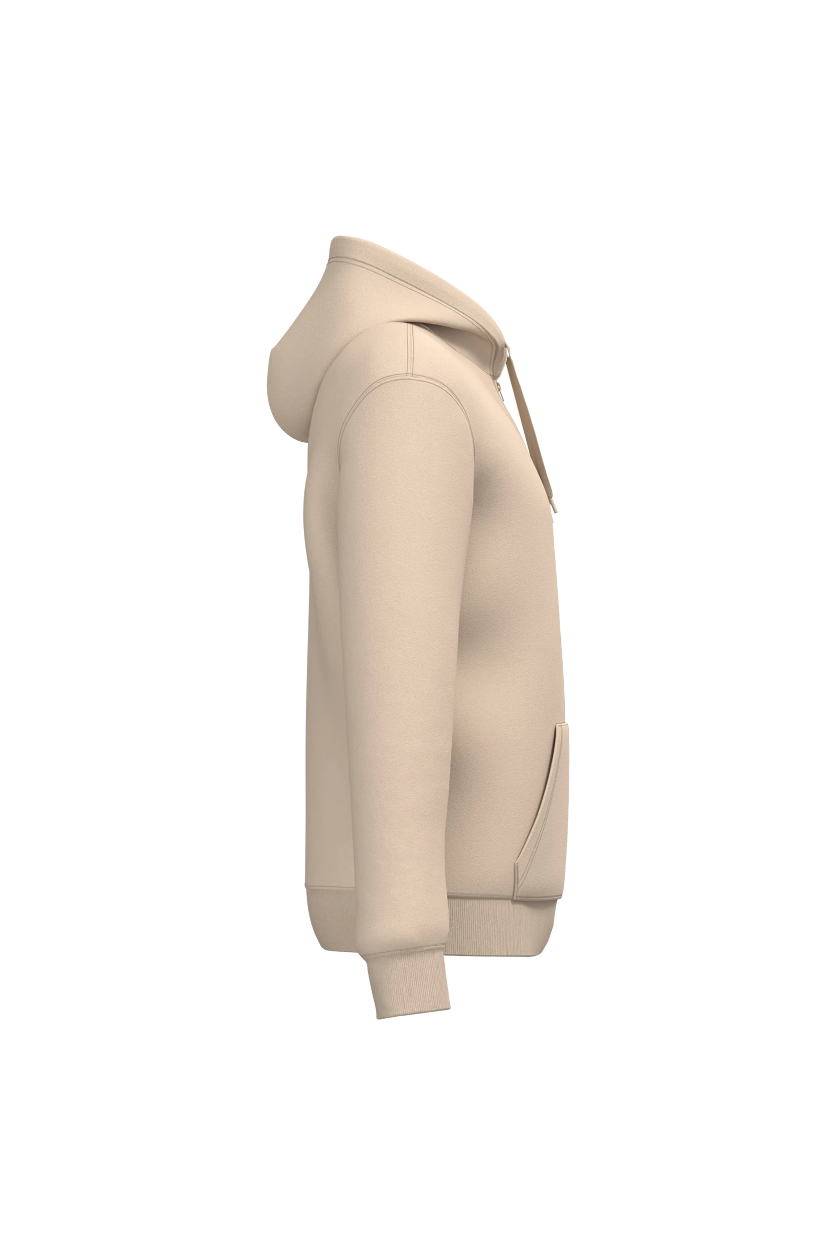 Sweat-shirt recyclé zippé à capuche unisexe sable