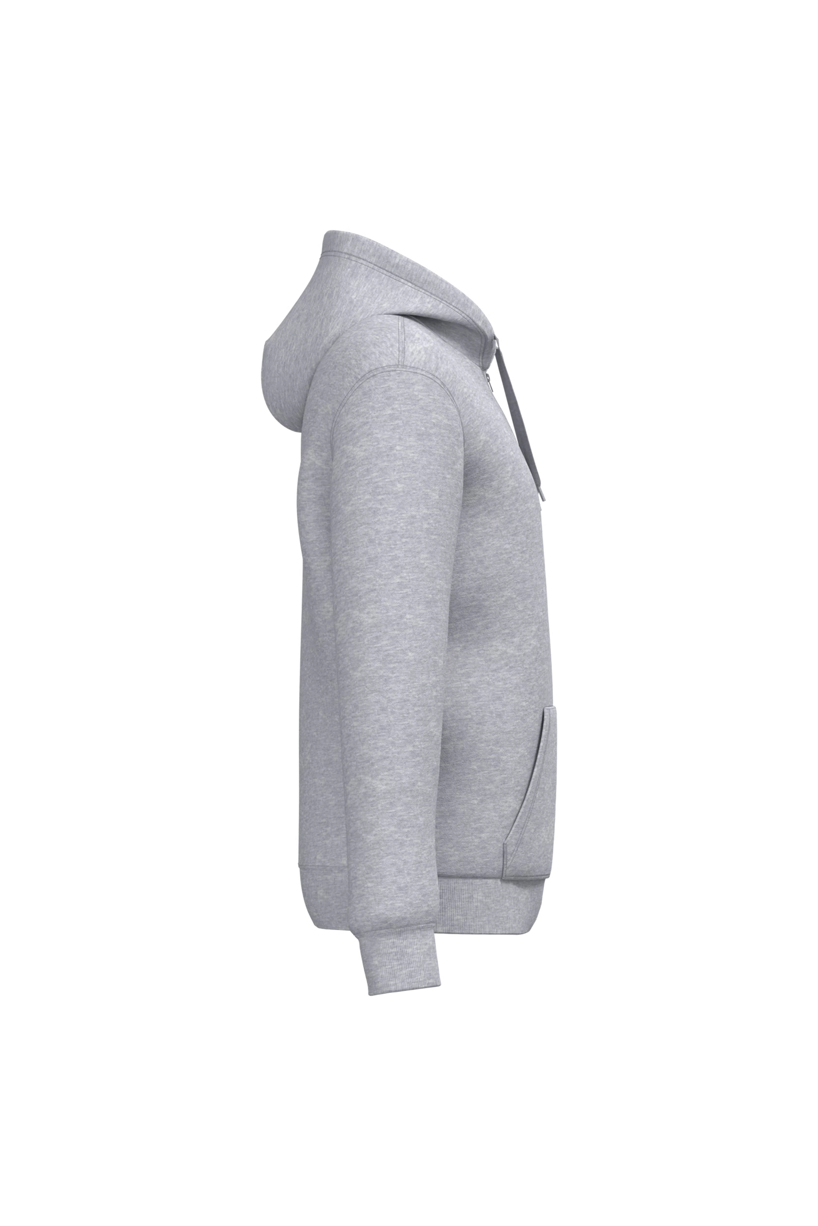 Sweat-shirt recyclé zippé à capuche unisexe gris