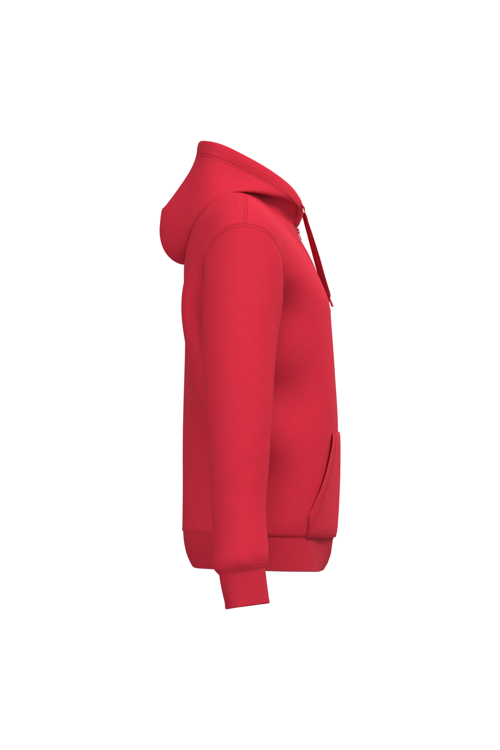 Sweat-shirt recyclé zippé à capuche unisexe rouge
