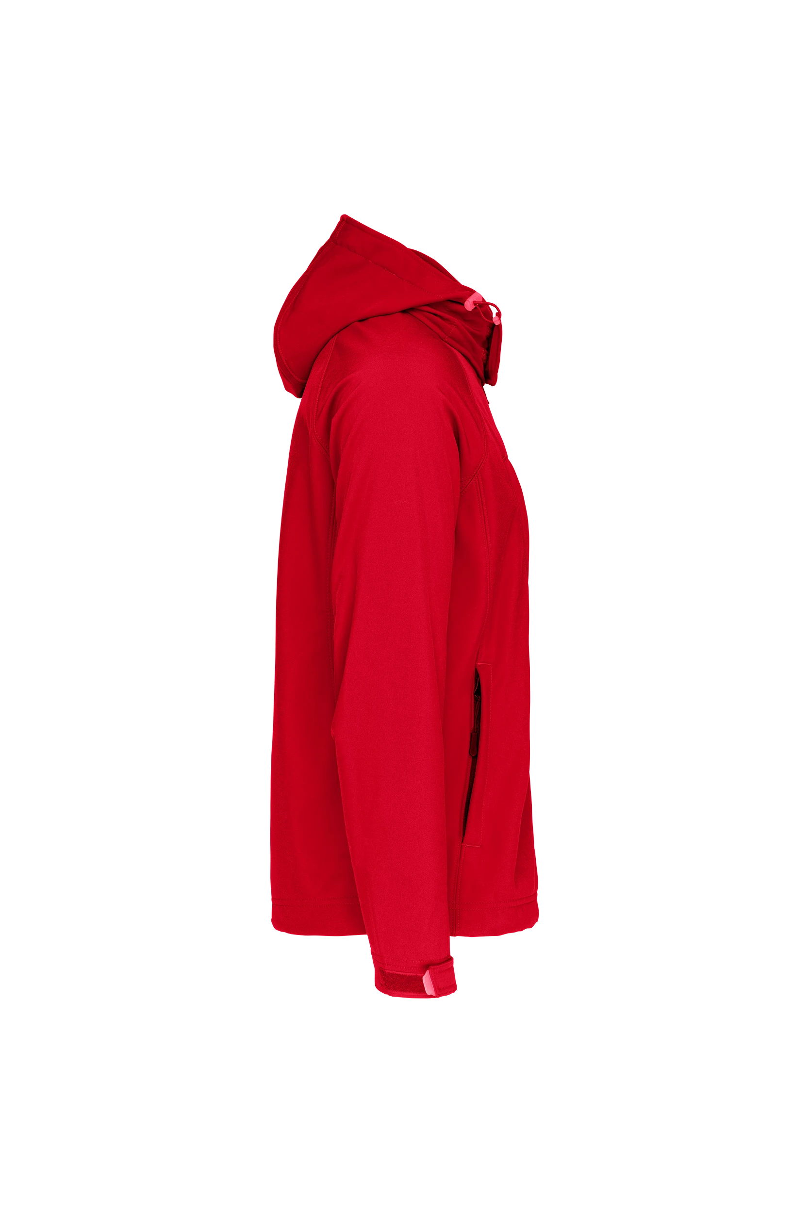 Veste softshell à capuche amovible rouge