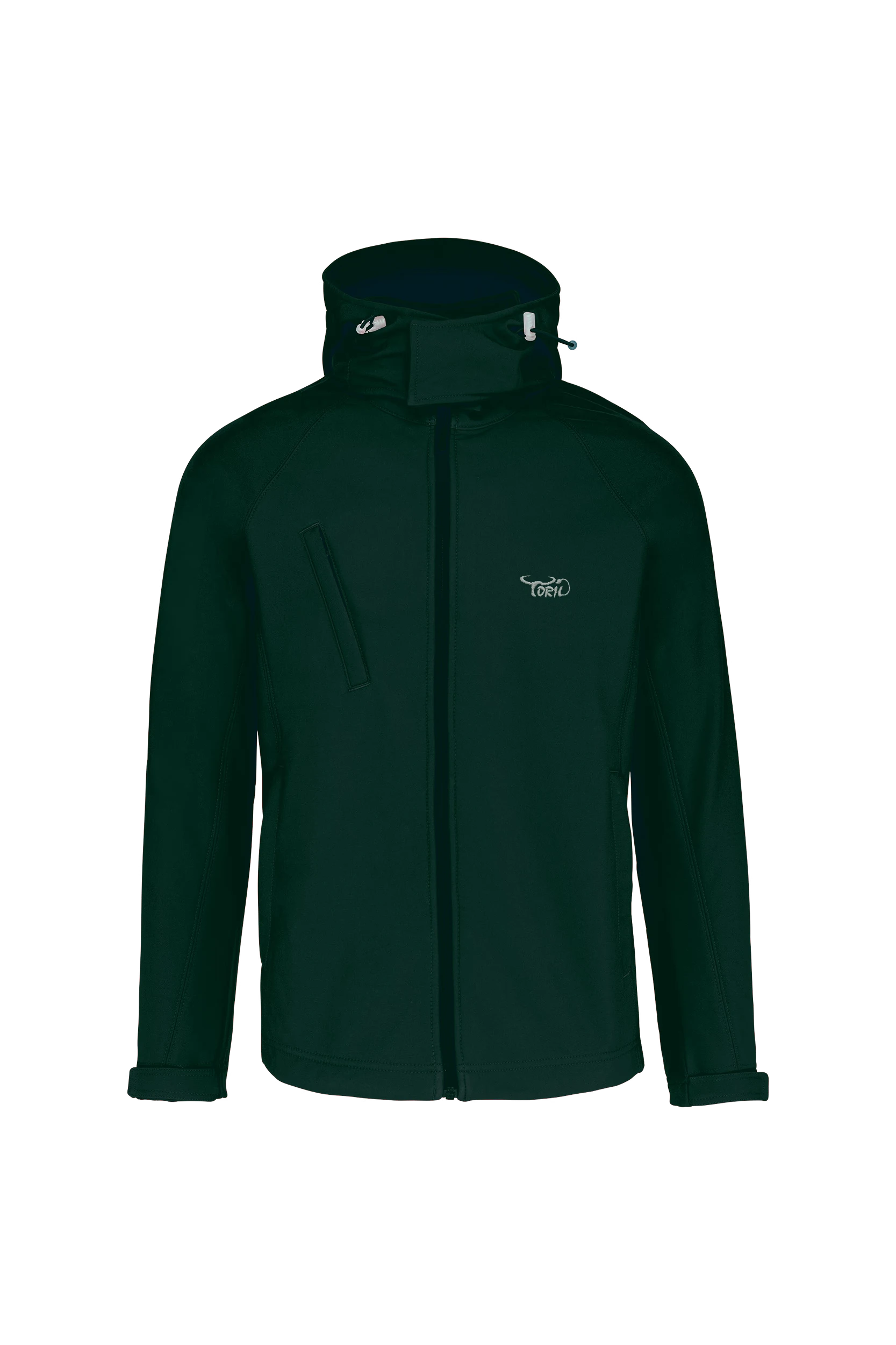 Veste softshell à capuche amovible vert bouteille