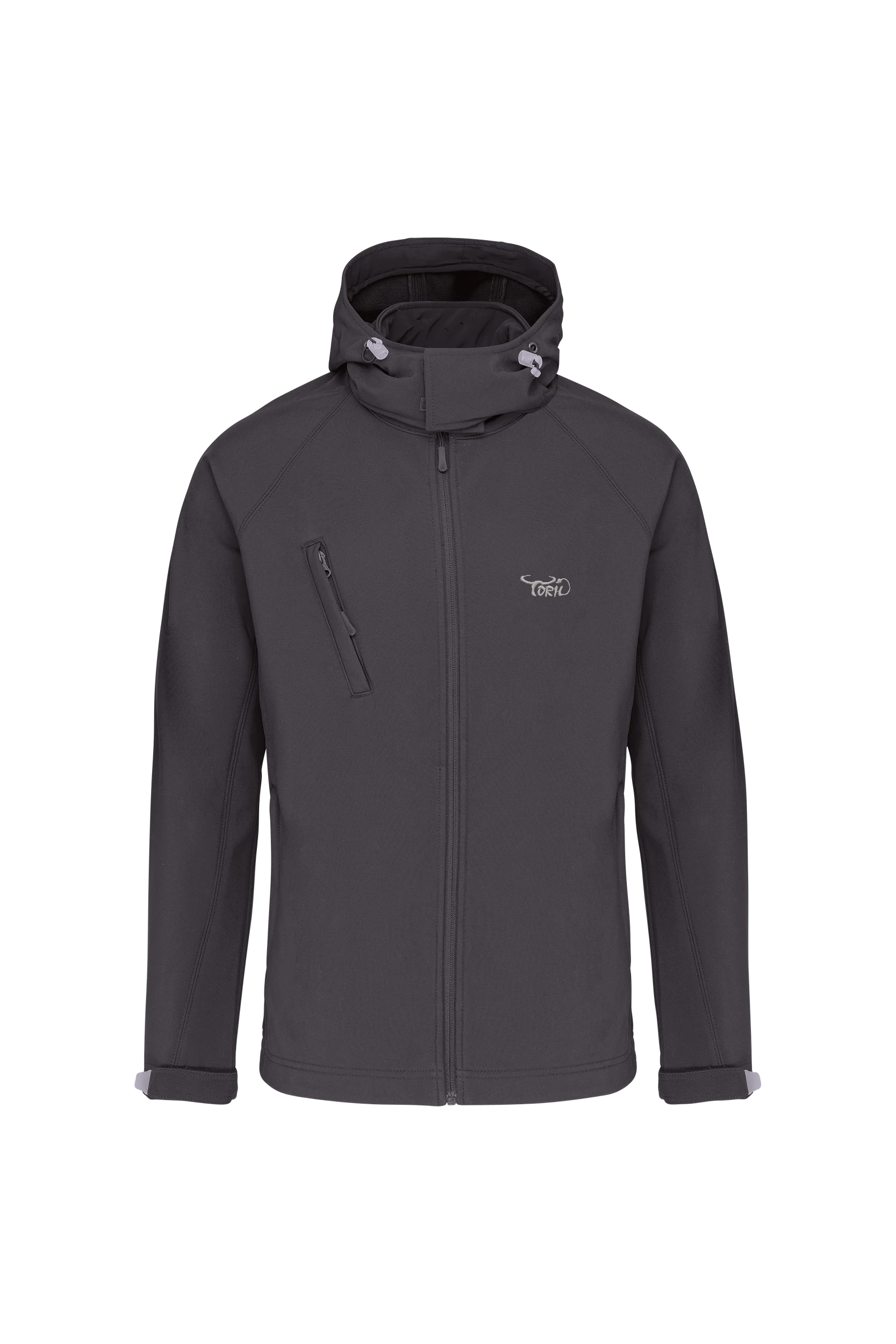 Veste softshell à capuche amovible titane