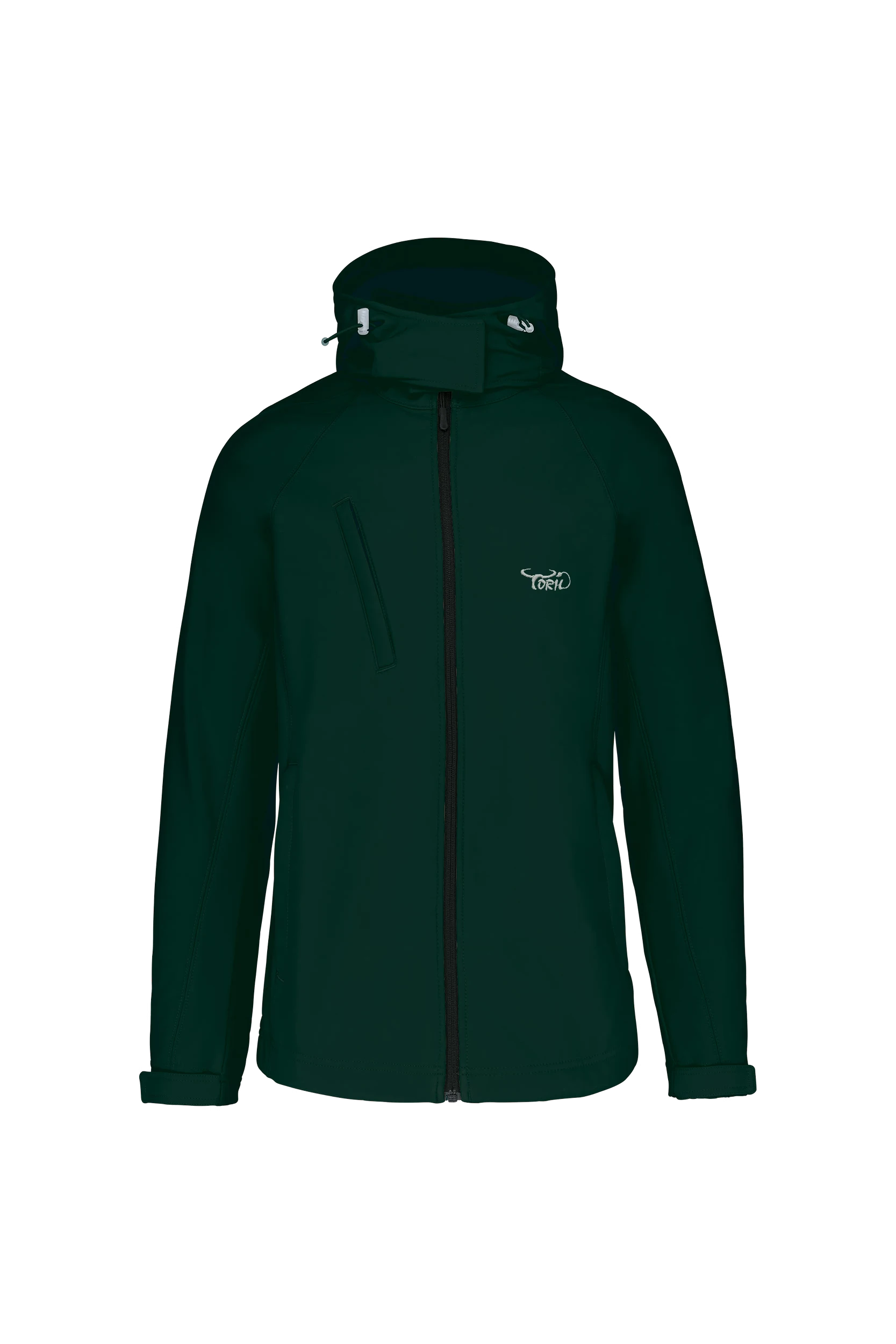 Veste softshell à capuche amovible vert bouteille