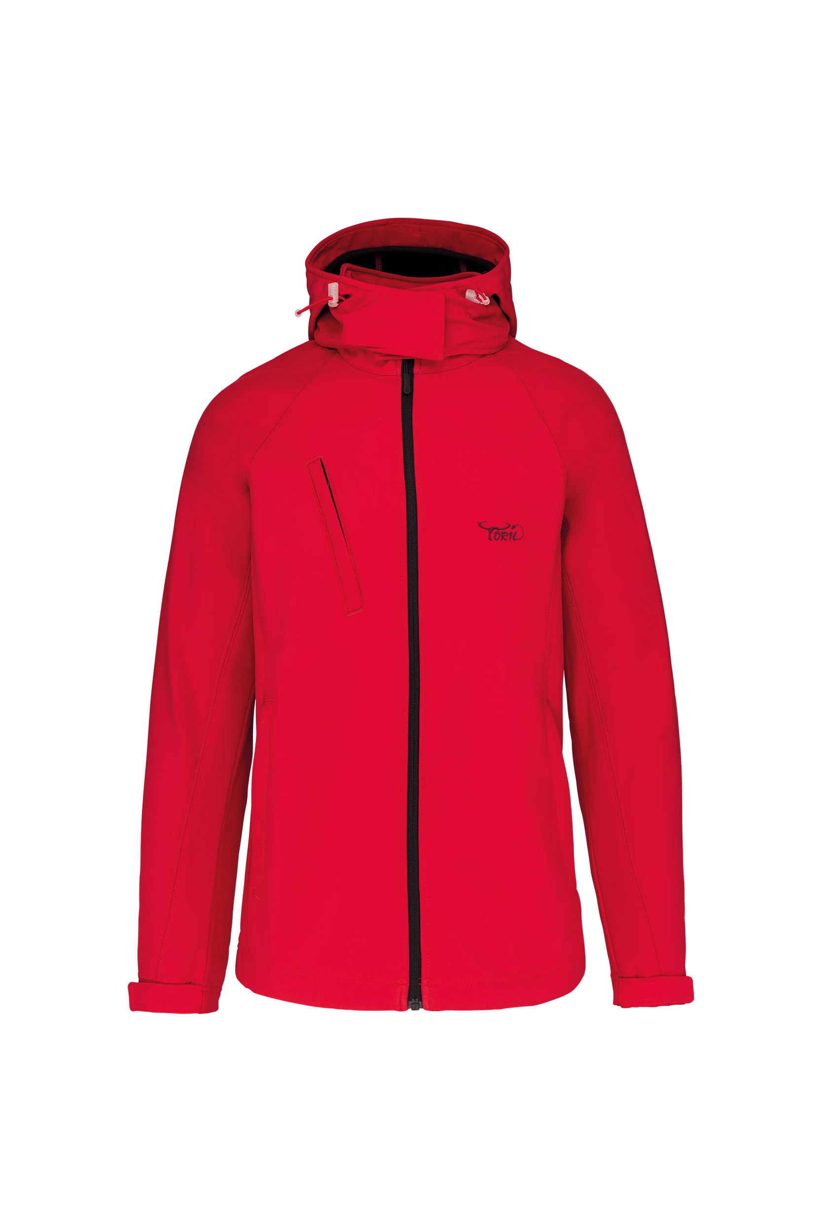 Veste softshell à capuche amovible rouge