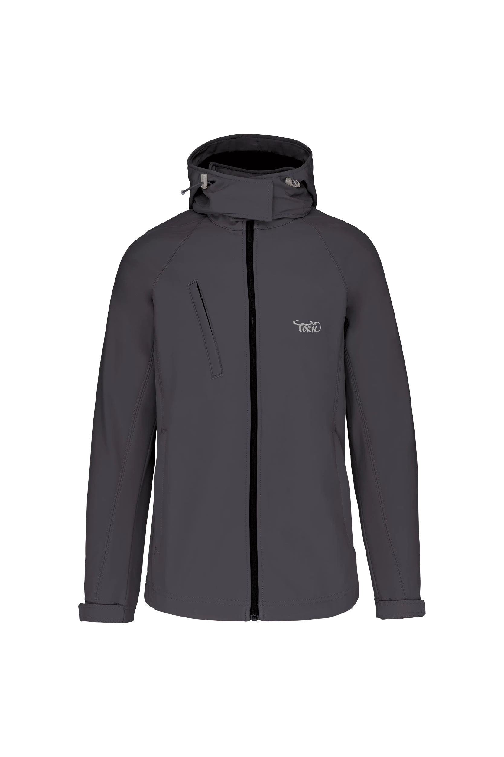 Veste softshell à capuche amovible titane