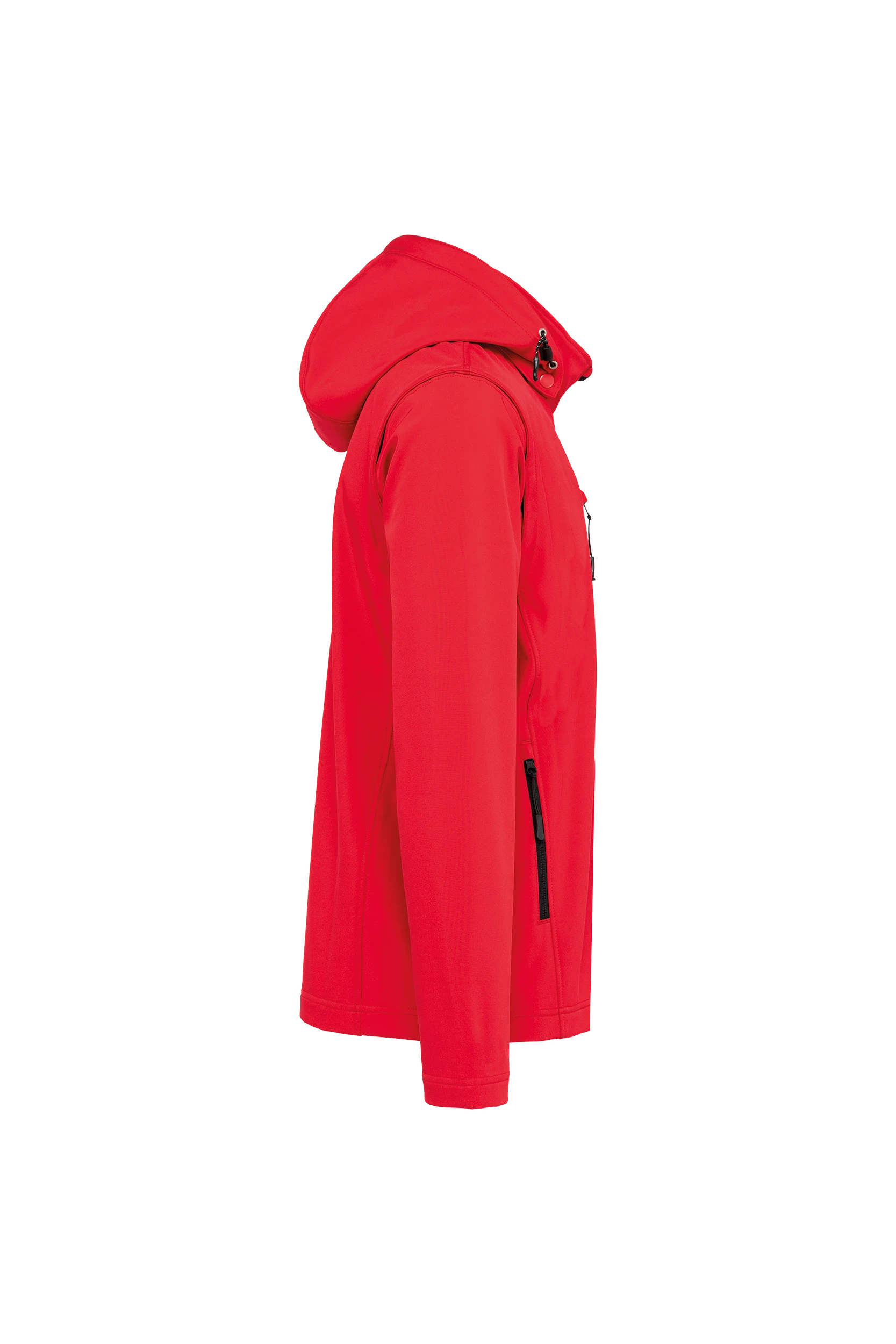 Veste Softshell à capuche avec manches amovibles unisexe rouge