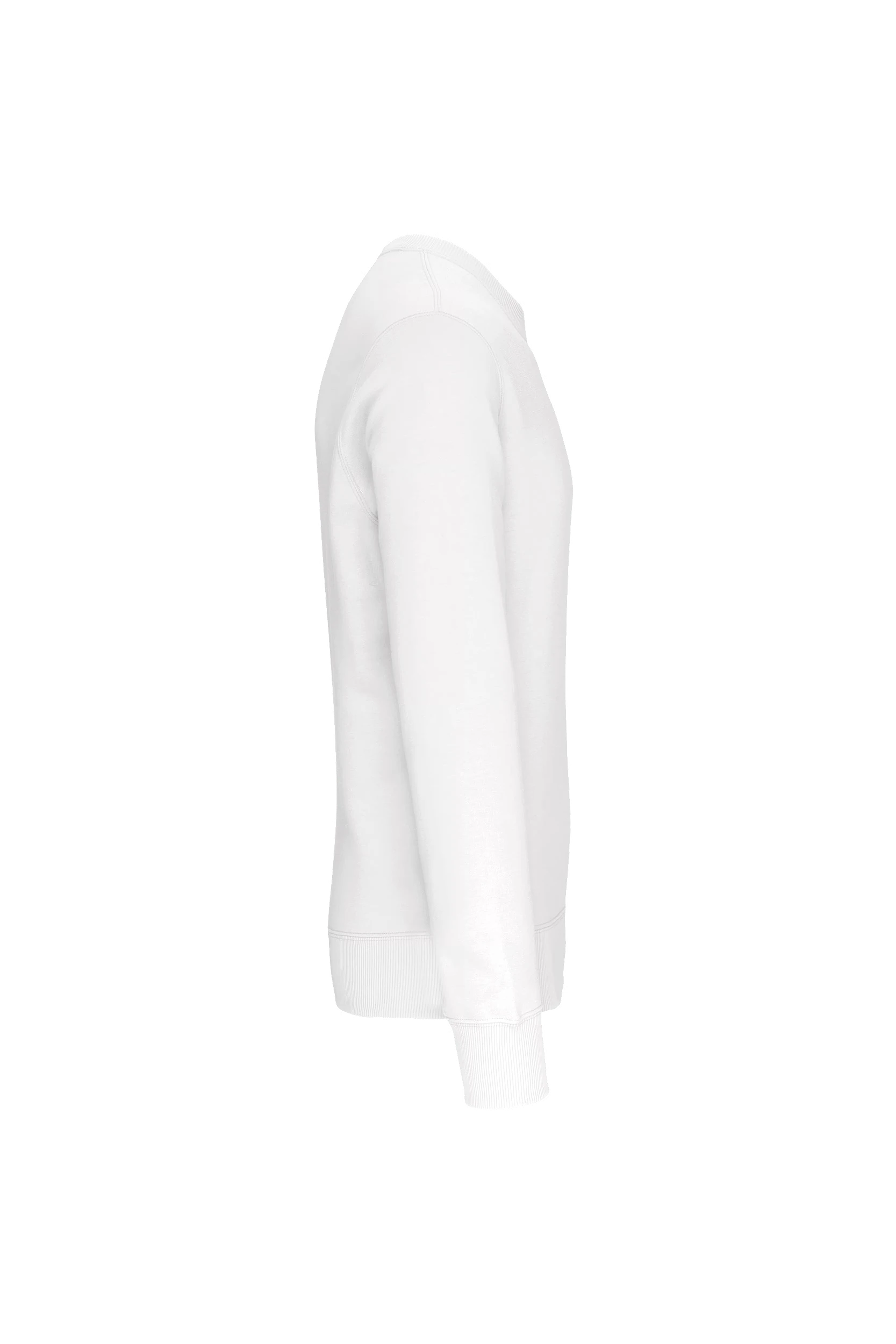 Sweat-shirt col rond unisexe blanc