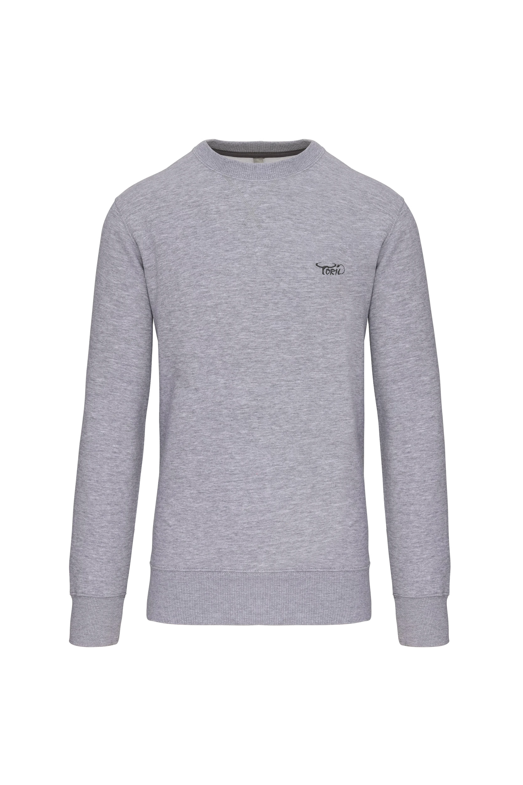 Sweat-shirt col rond unisexe gris