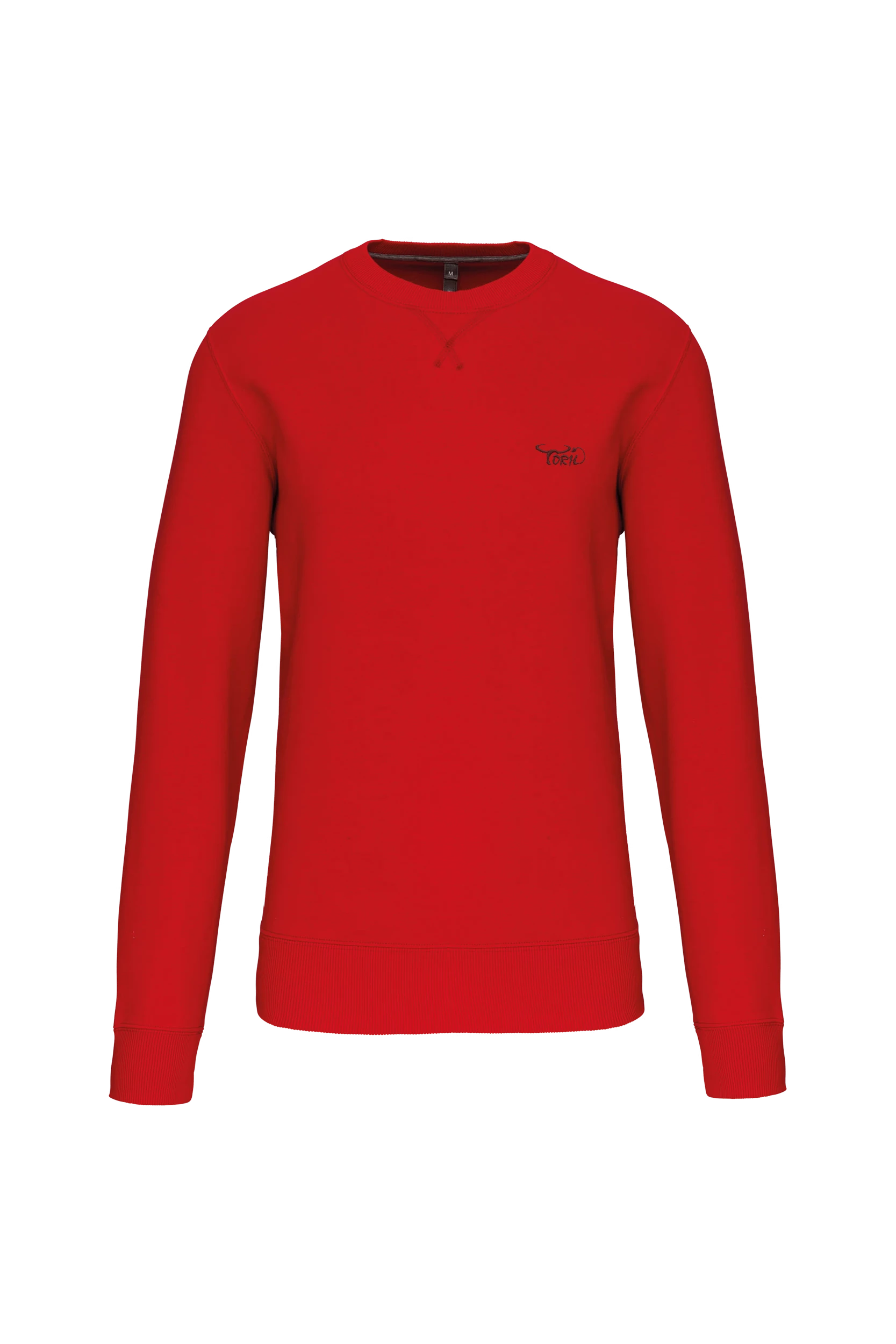 Sweat-shirt col rond unisexe rouge