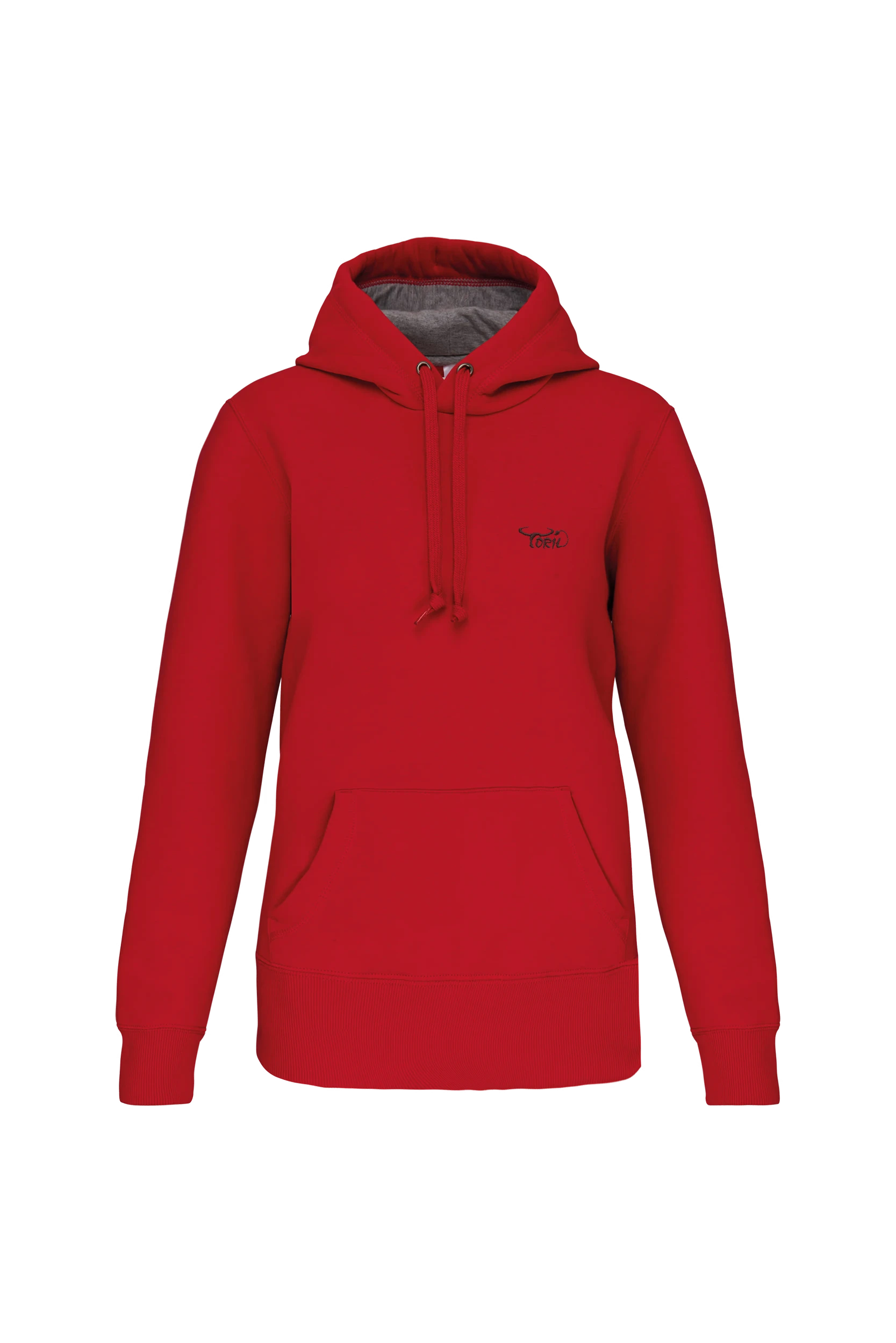 Sweat shirt capuche unisexe rouge