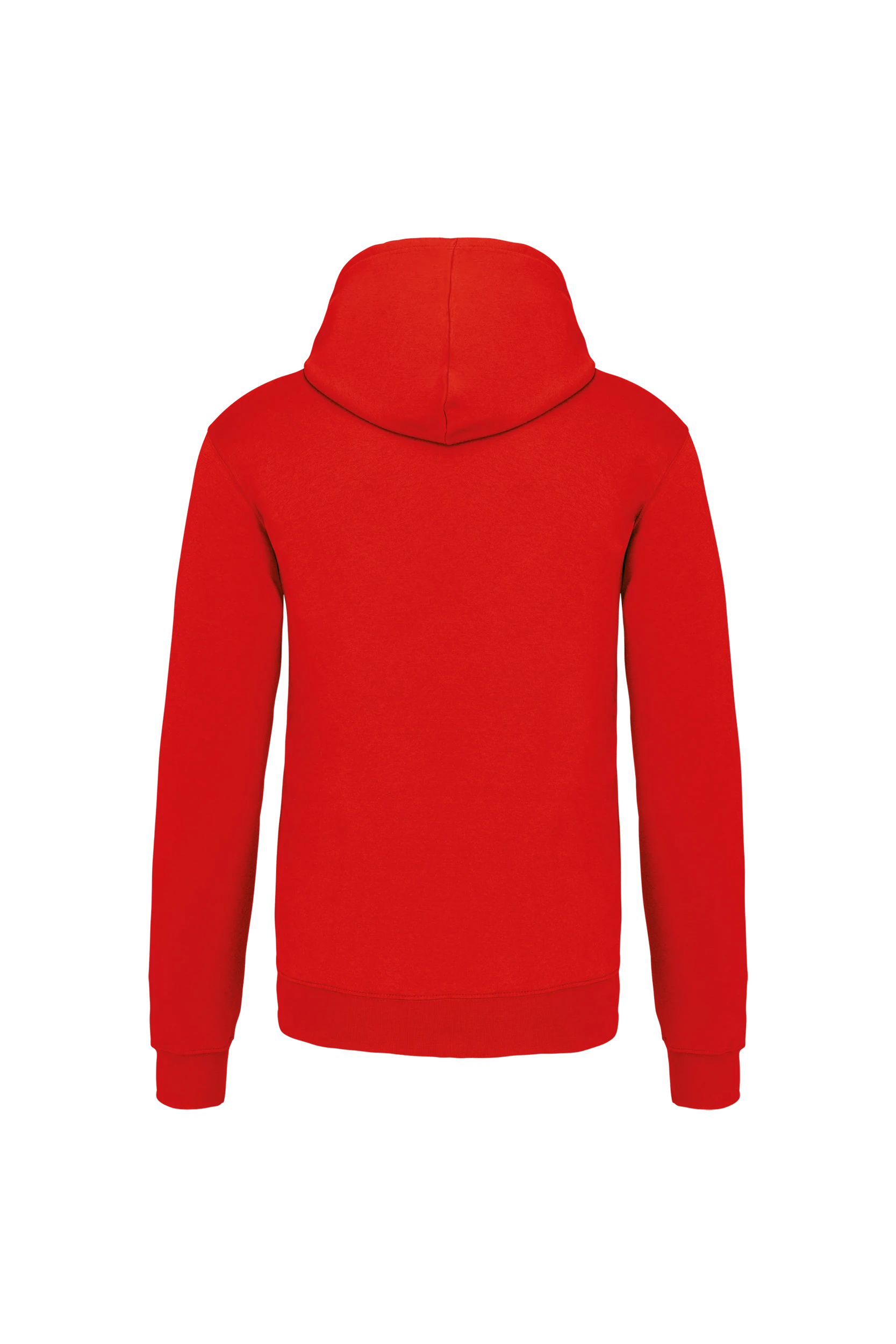Sweat-shirt capuche contrastée rouge