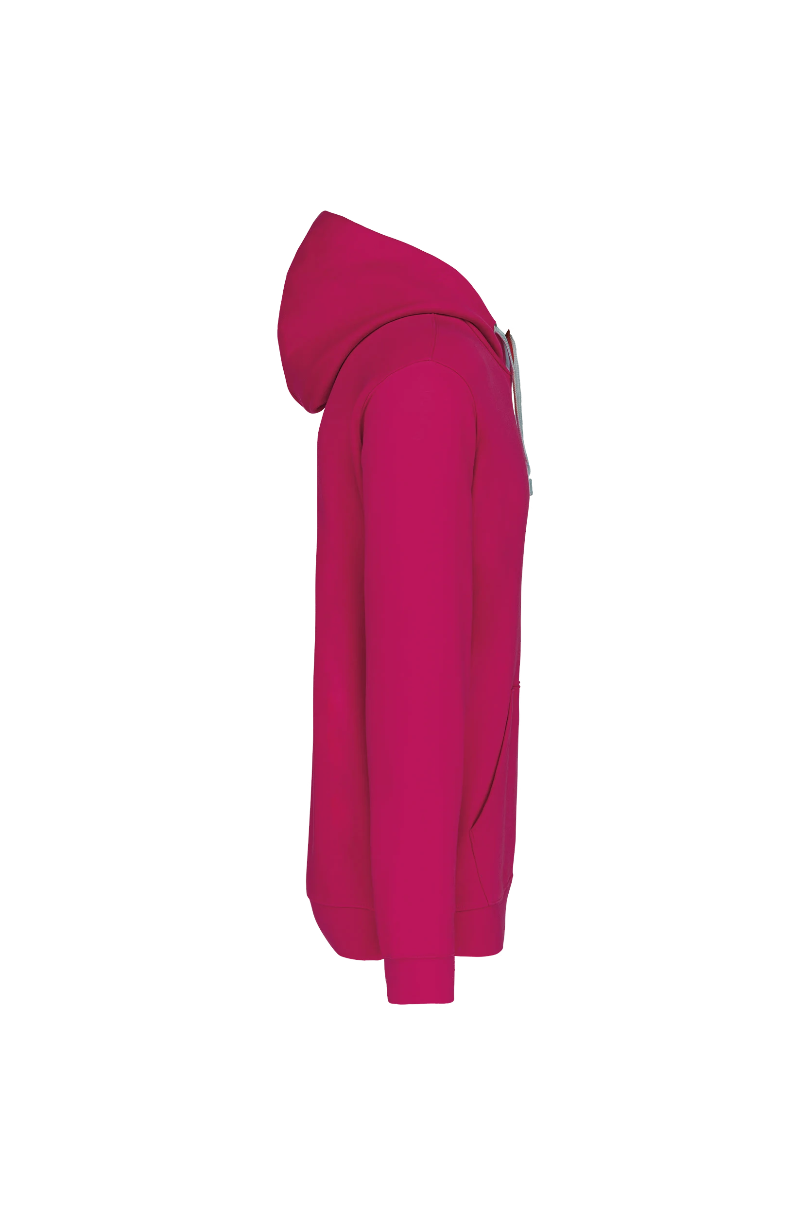 Sweat-shirt capuche contrastée fuchsia