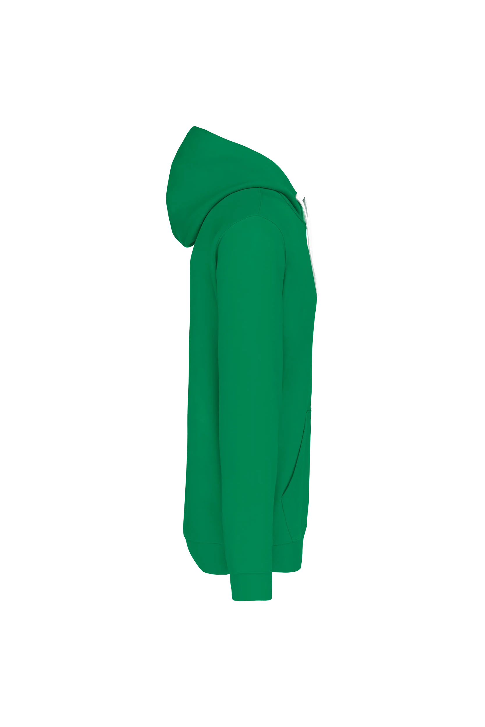 Sweat-shirt capuche contrastée vert vif