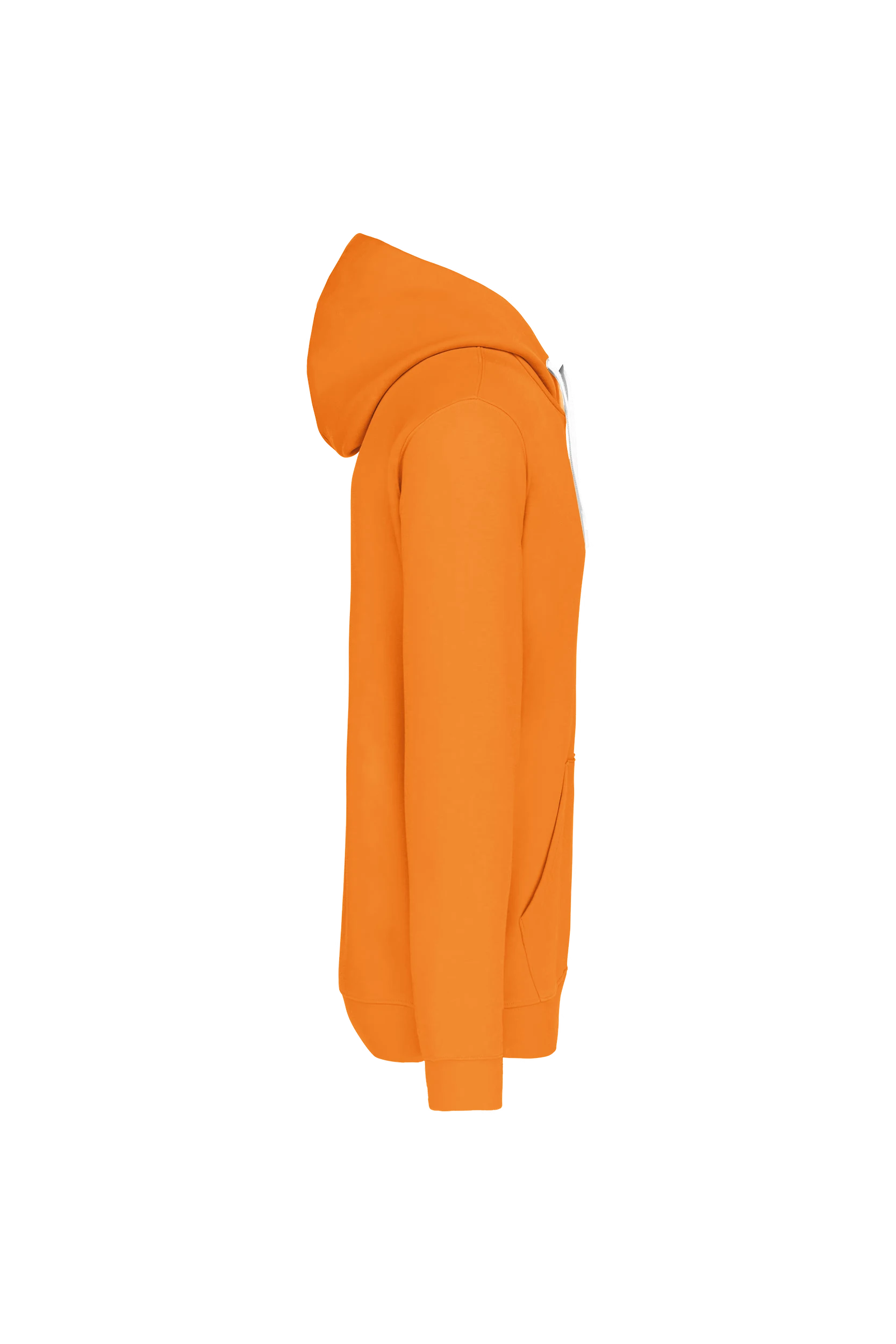 Sweat-shirt capuche contrastée orange