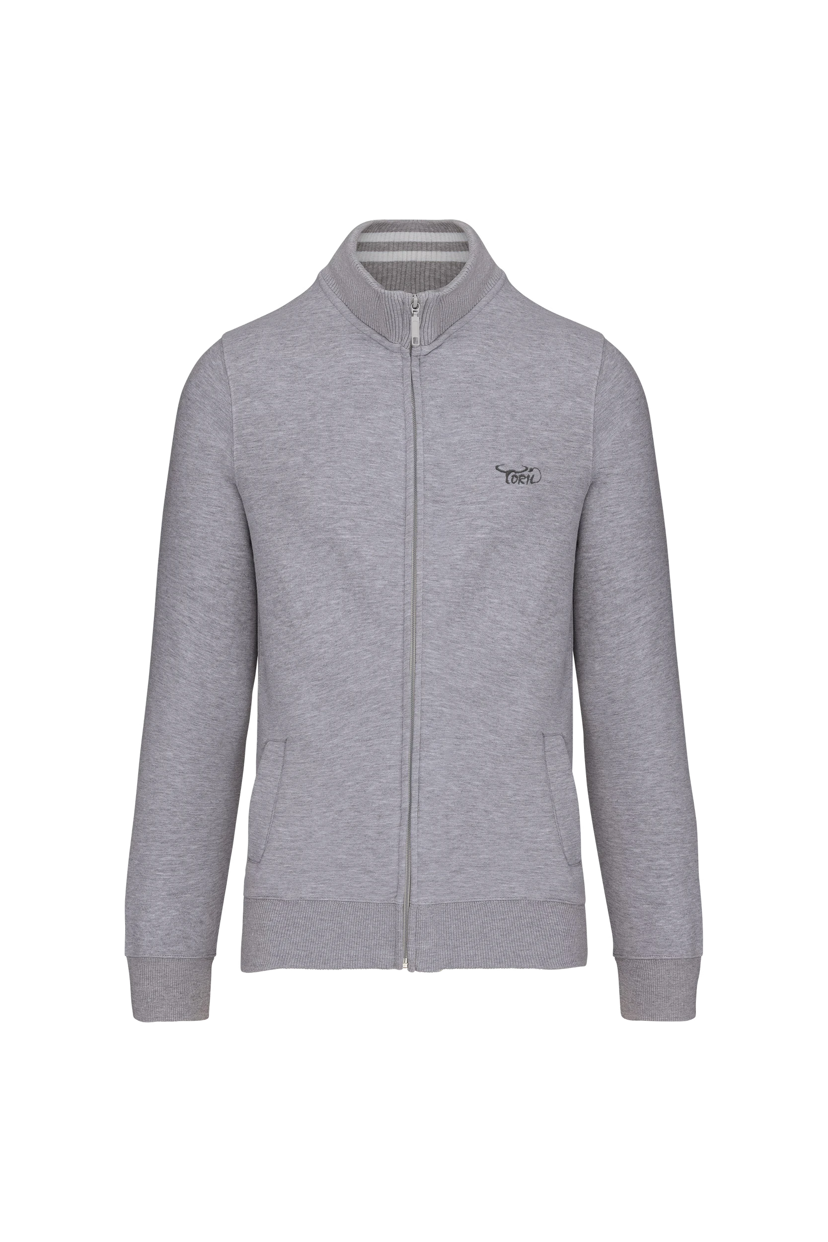Veste molleton zippée gris