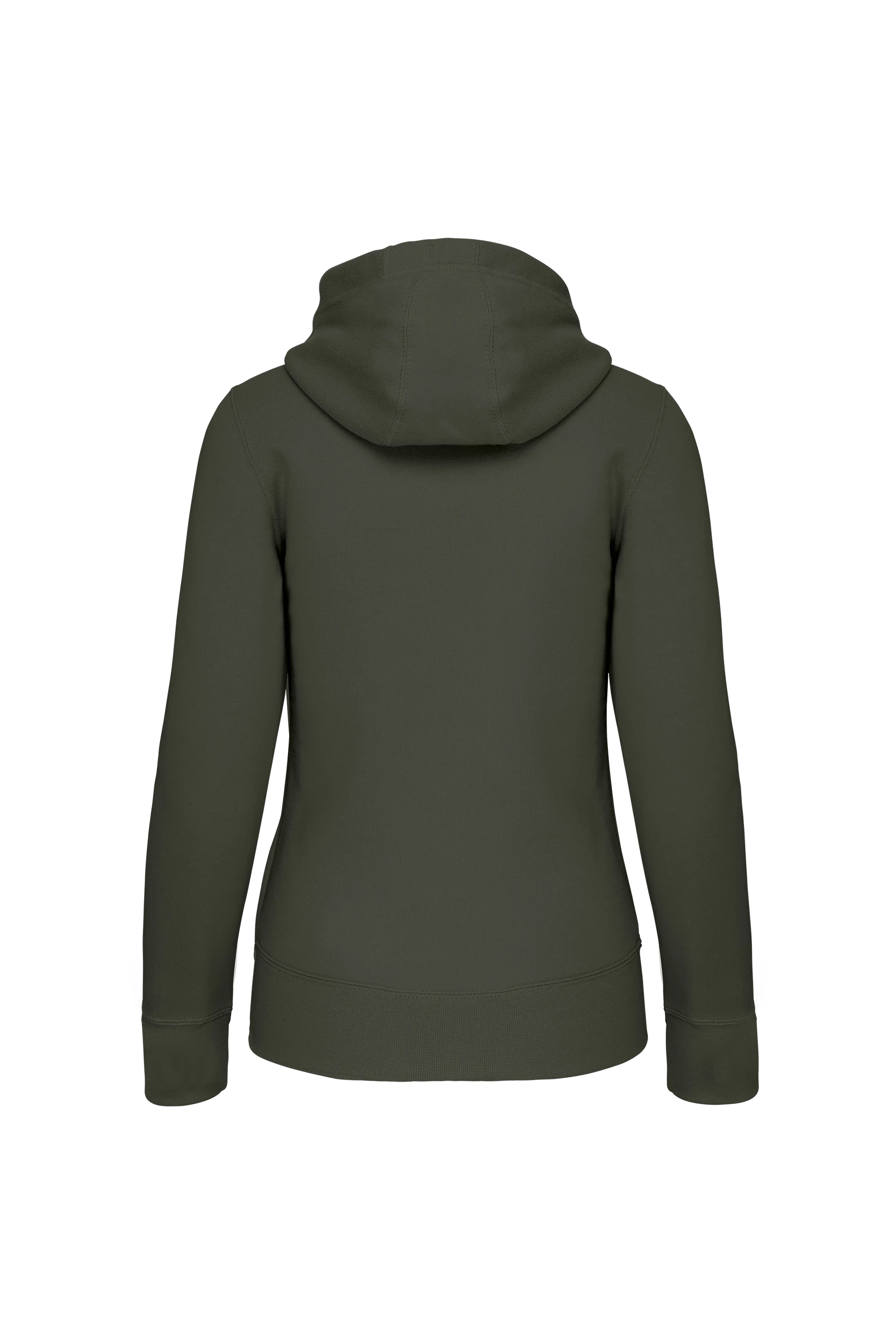 Sweat-shirt zippé capuche kaki