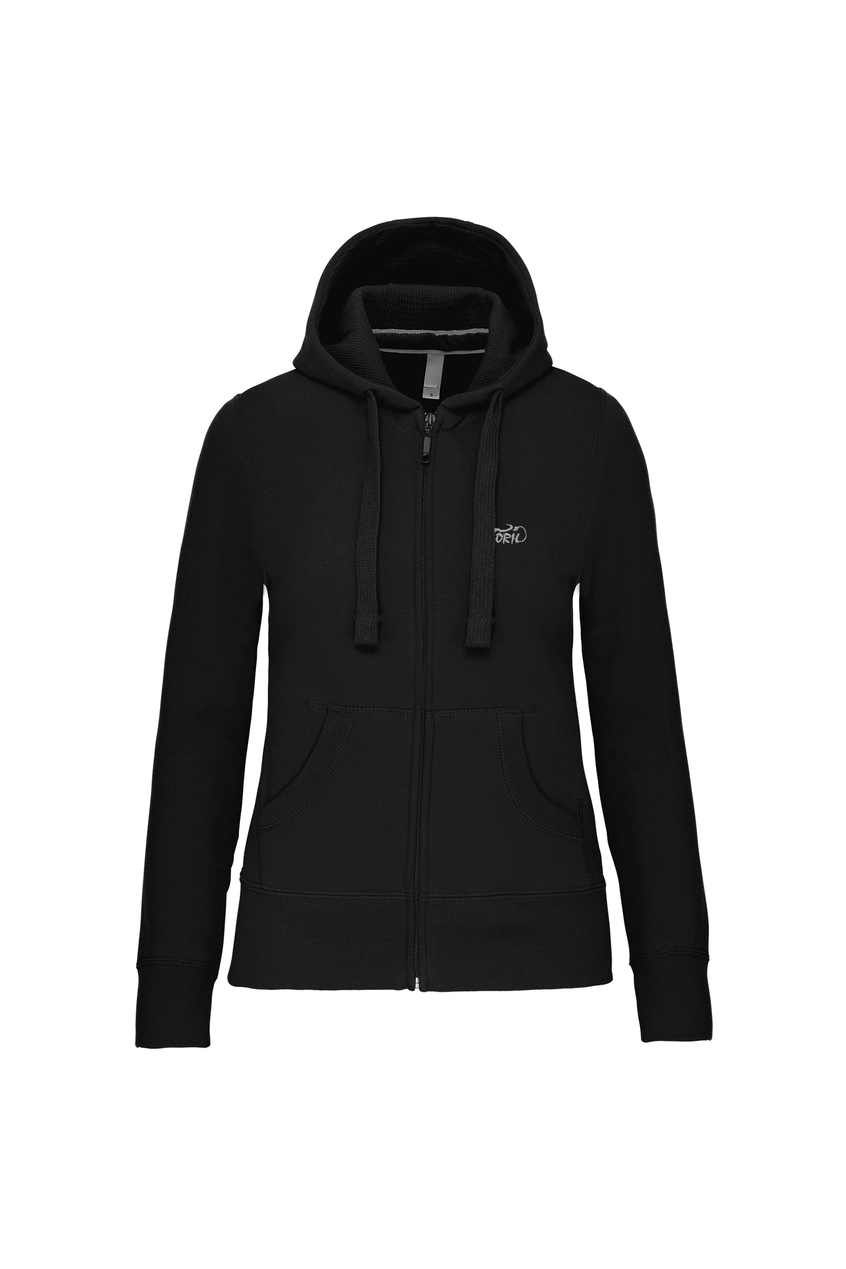 Sweat-shirt zippé capuche noir