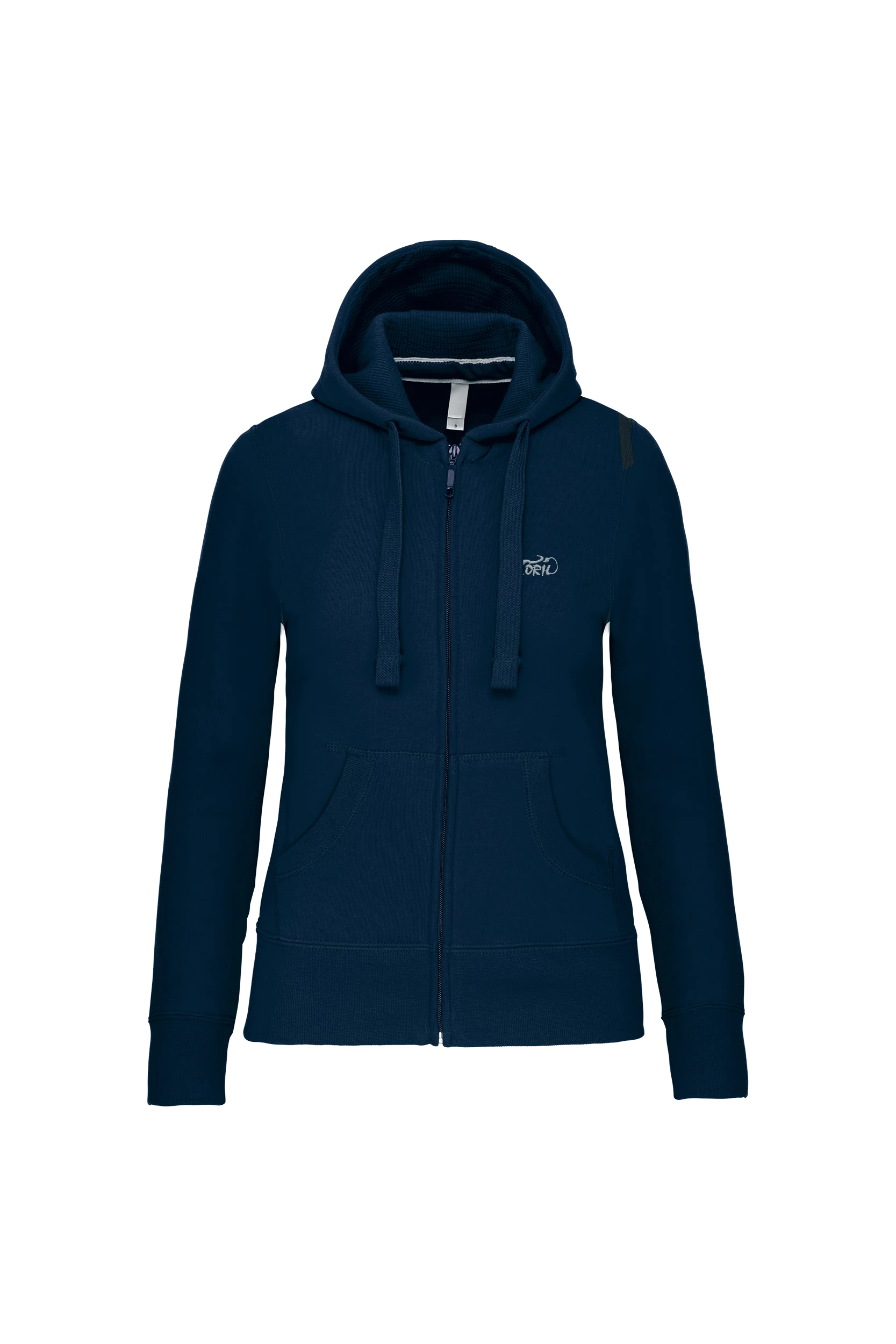 Sweat-shirt zippé capuche marine
