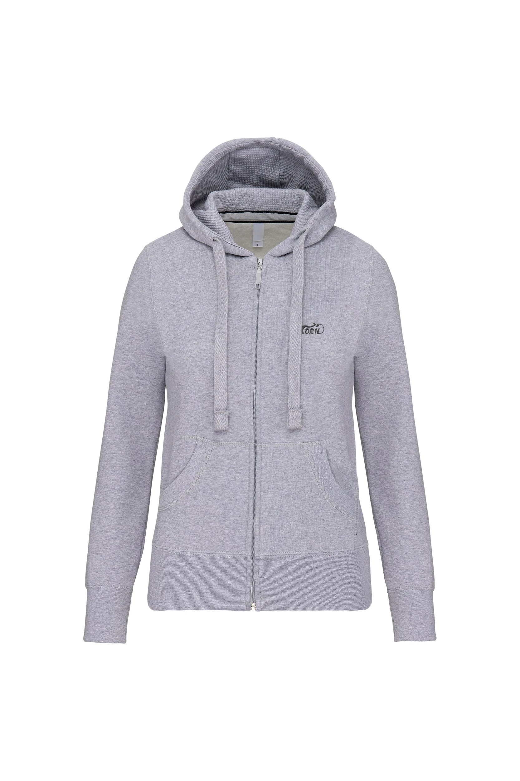 Sweat-shirt zippé capuche gris