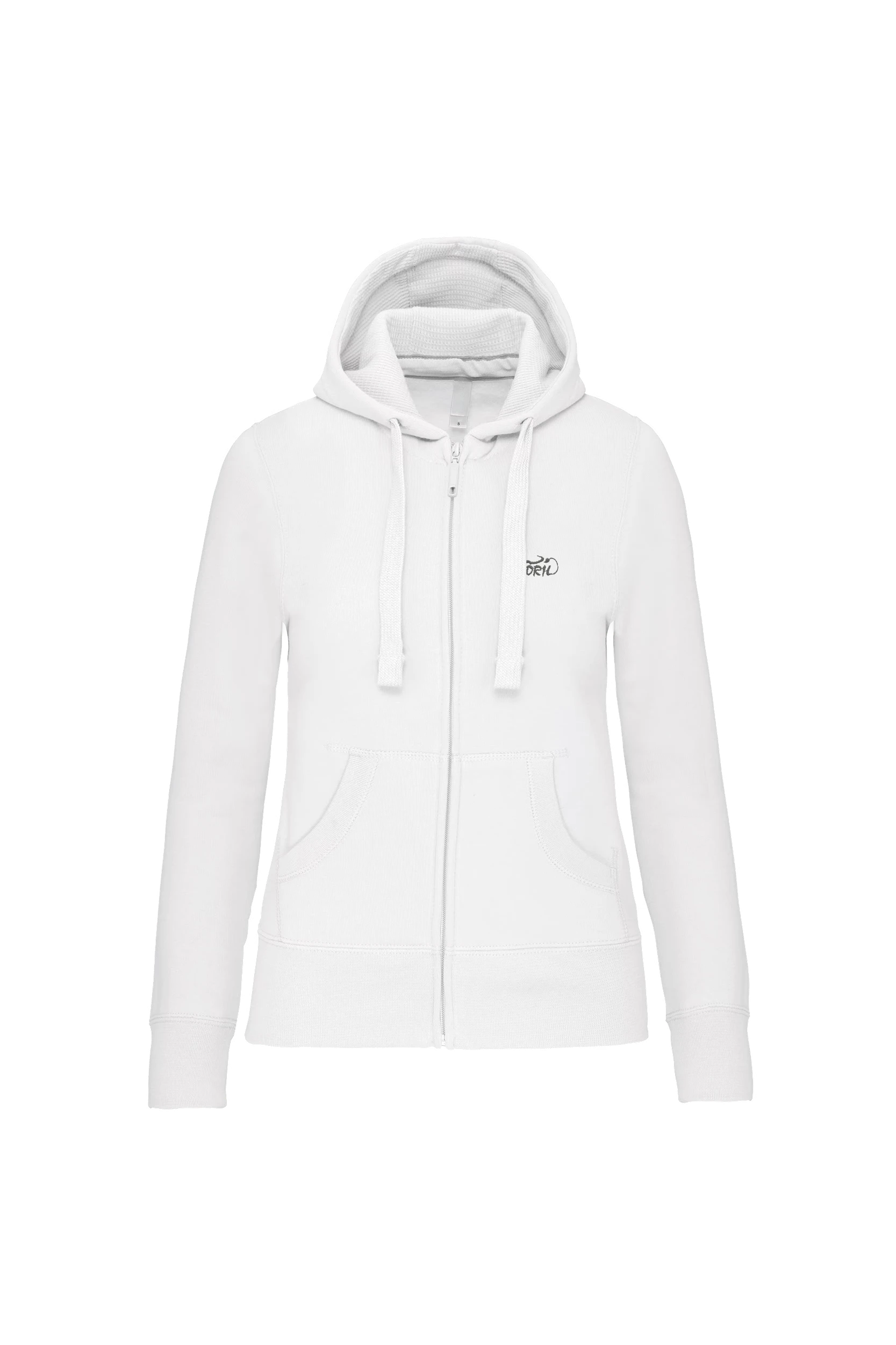 Sweat-shirt zippé capuche blanc
