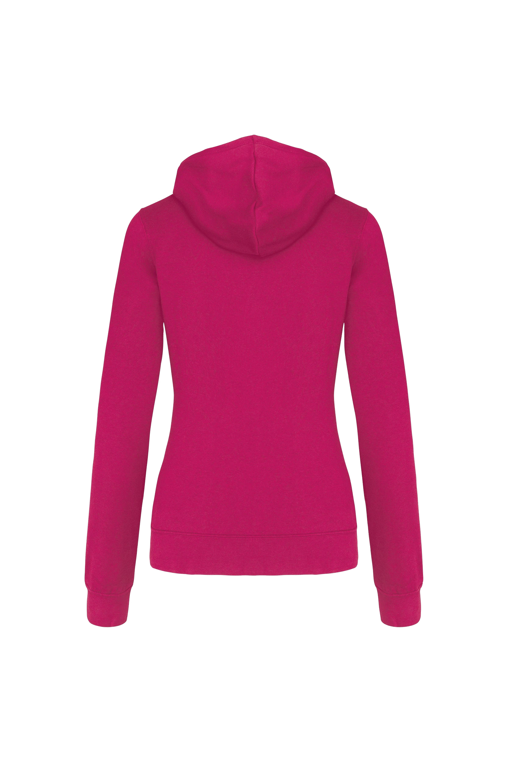 Sweat-shirt capuche contrastée fuchsia