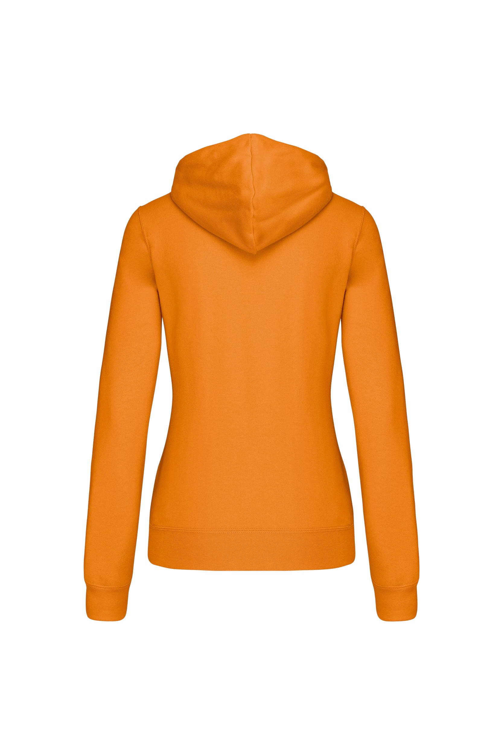 Sweat-shirt capuche contrastée orange