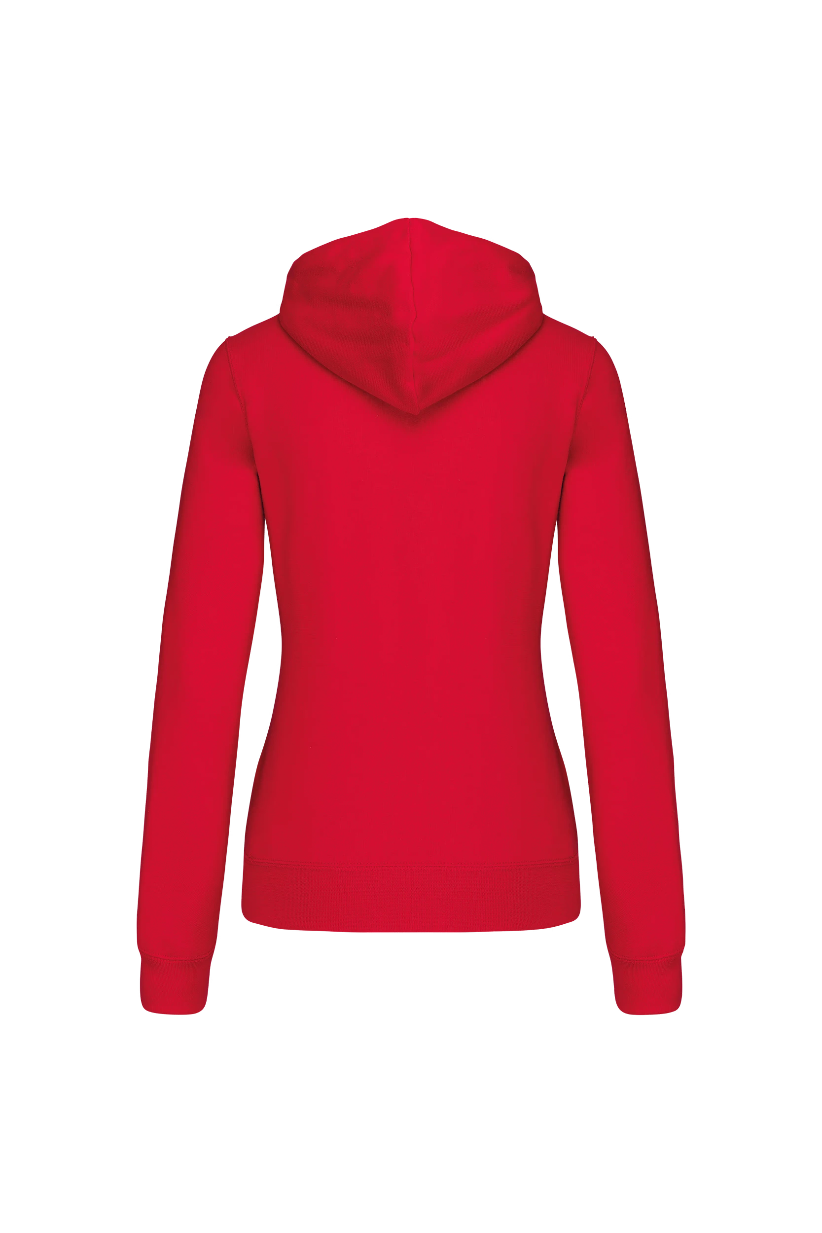 Sweat-shirt capuche contrastée rouge