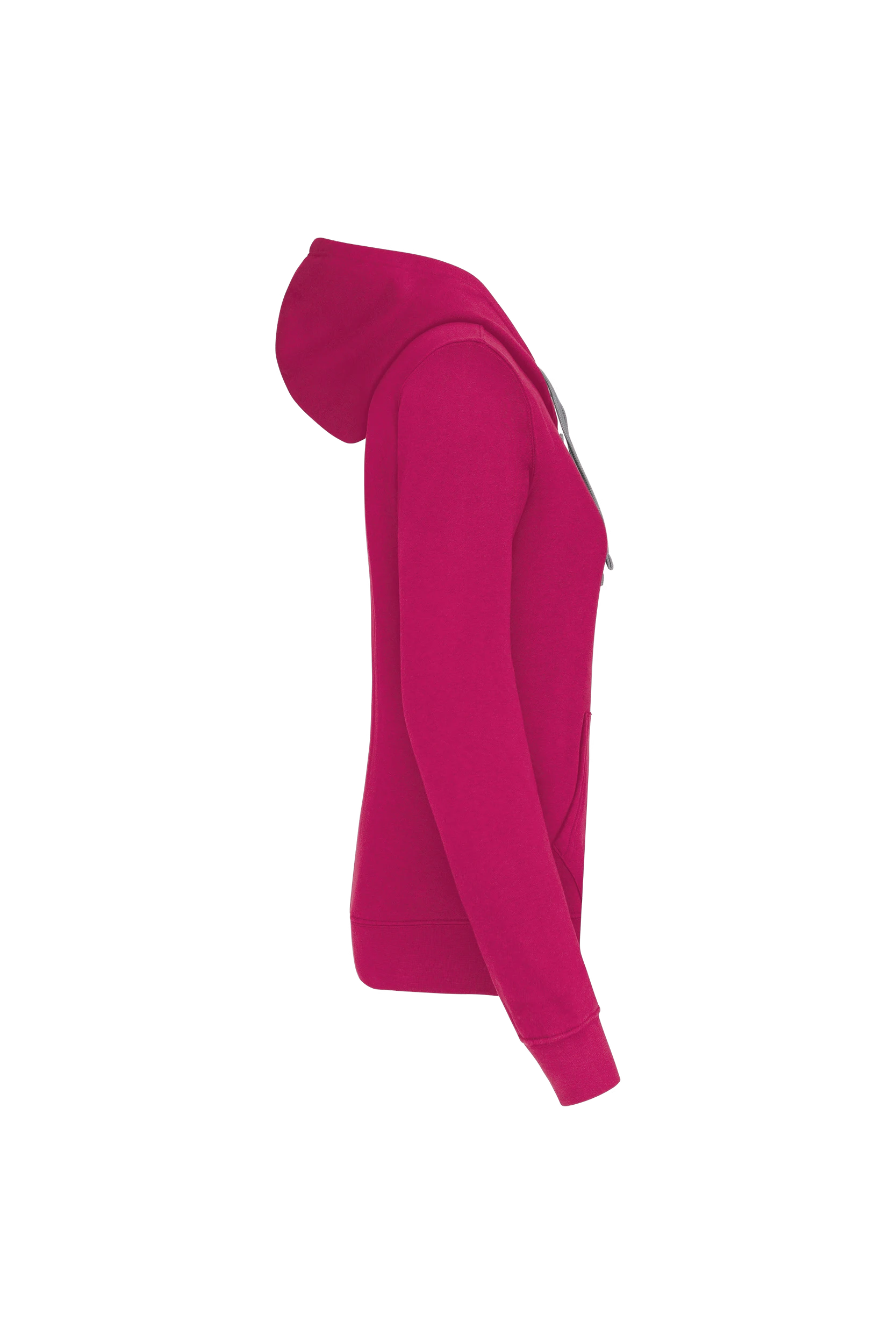Sweat-shirt capuche contrastée fuchsia
