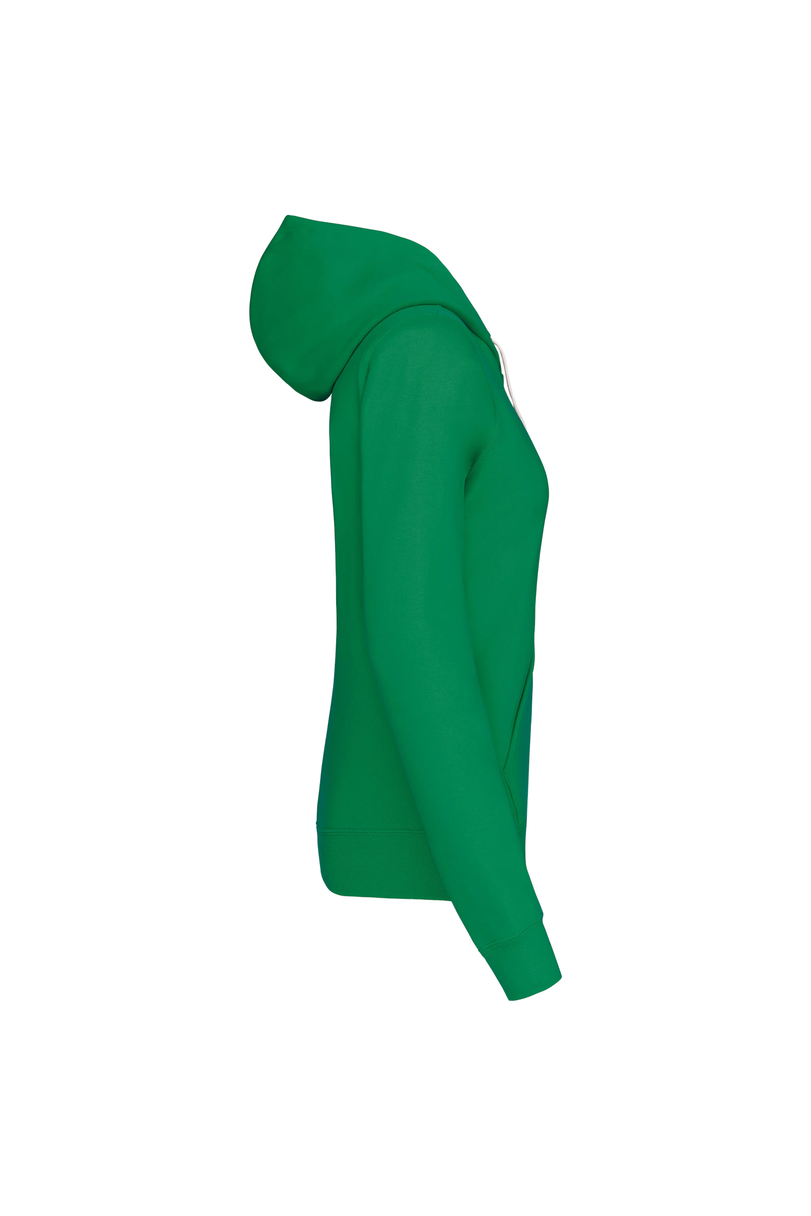 Sweat-shirt capuche contrastée vert vif