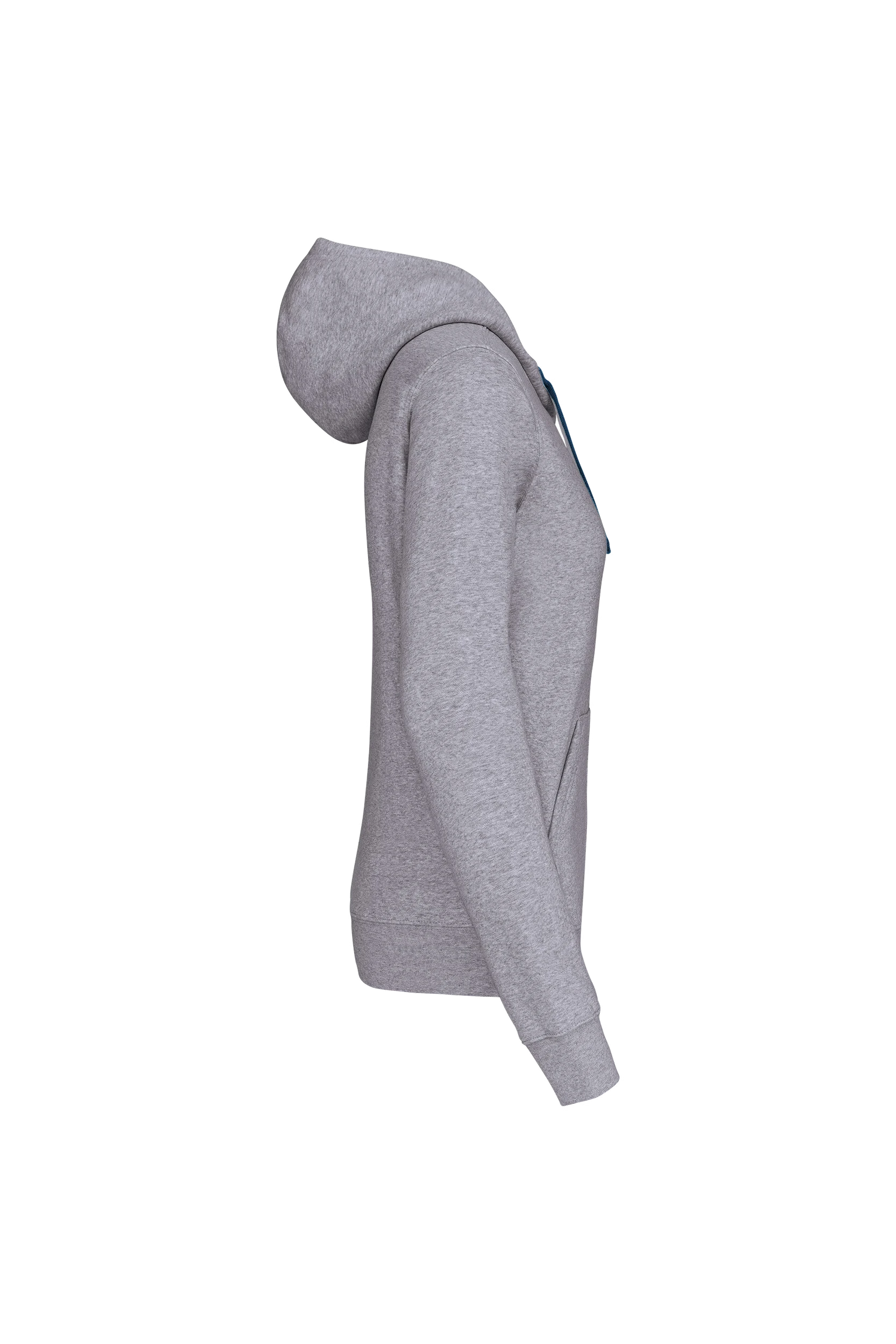 Sweat-shirt capuche contrastée gris