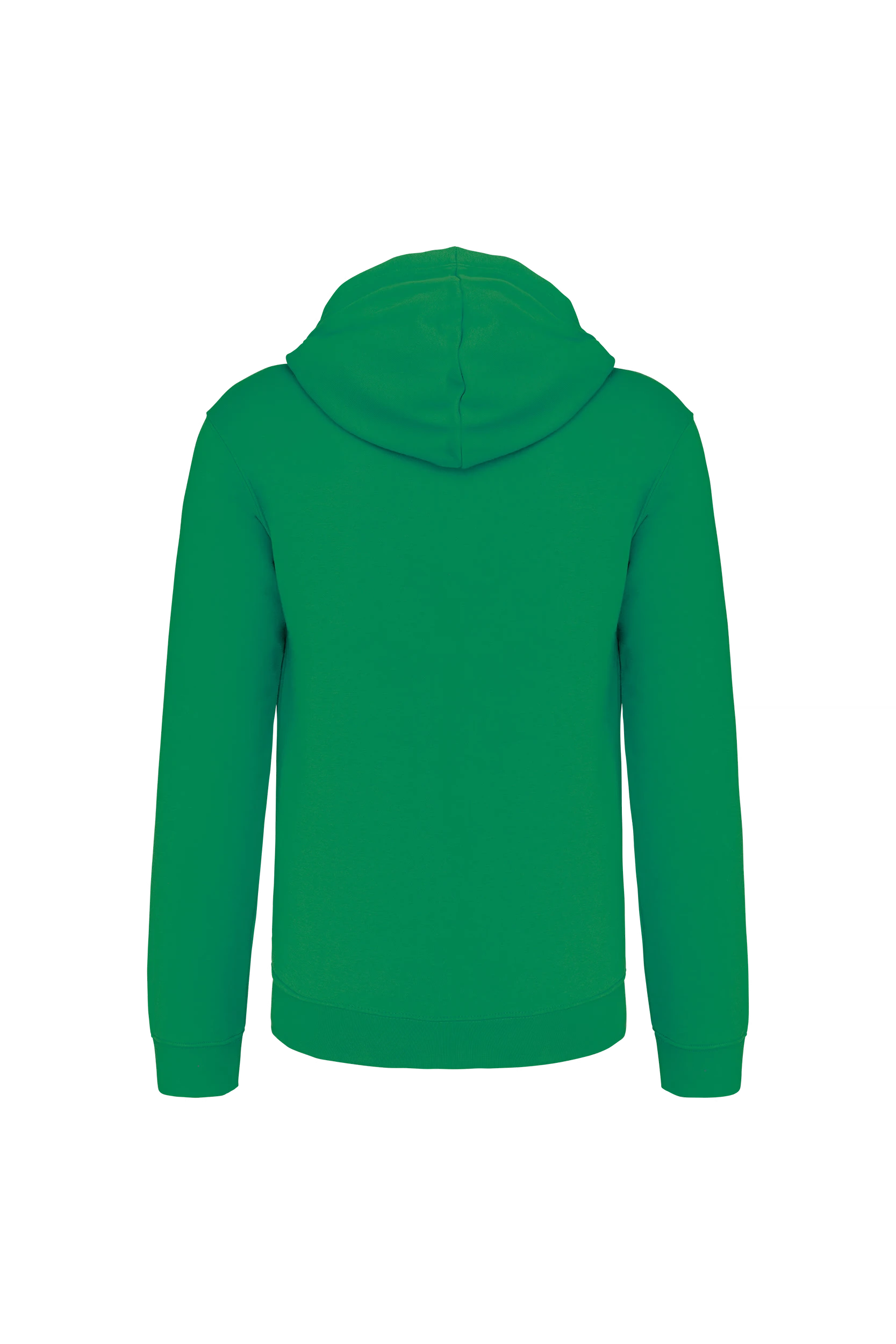 Sweat-shirt zippé capuche contrastée vert vif